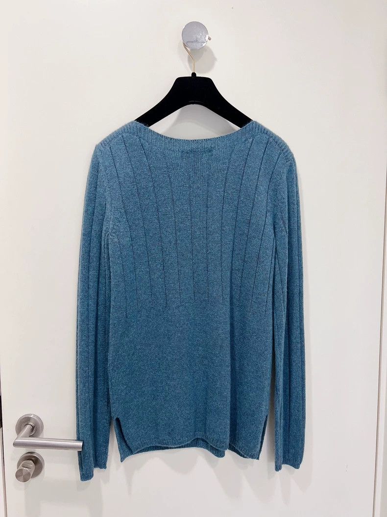 Loro Piana LORO PIANA Peacock blue cashmere knit sweater top Size M / US 6-8 / IT 42-44 - 2 Thumbnail