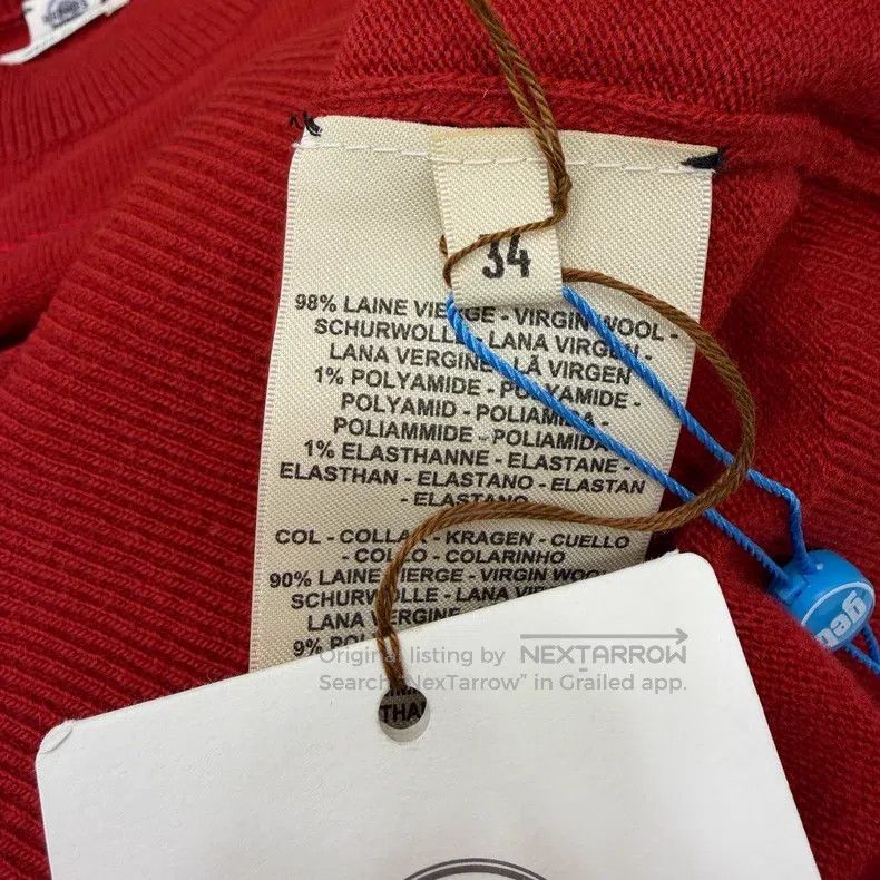 Hermes Hermes Red Embroidered Logo Wool Long Sleeve Sweater Size XXS / US 00 / IT 34 - 4 Thumbnail