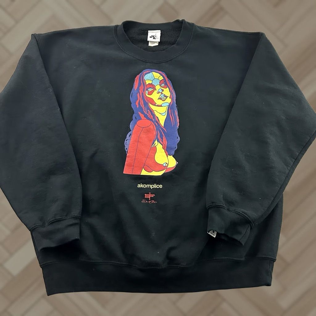 Vintage Akomplice Pullover Sweatshirt Crewneck Men L Black Size US L / EU 52-54 / 3 - 1 Thumbnail