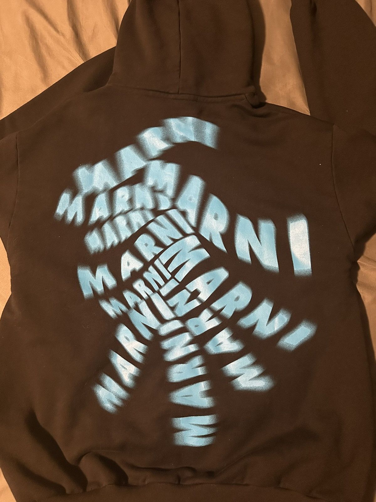 image of Marni Black Blur Hoodie, Men's (Size Small)