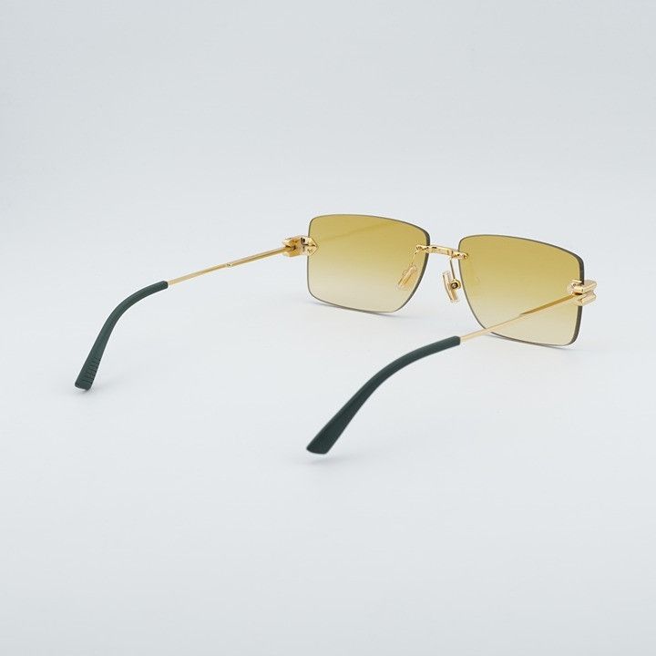 Bottega Veneta Bottega Veneta BV1126S 006 Sunglasses Gold Rectangle Frame Size ONE SIZE - 11 Thumbnail