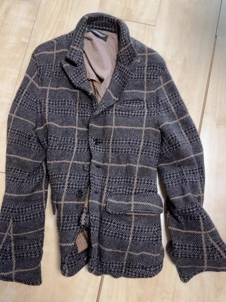 Undercover Undercover gray brown checkered blazer Size US L / EU 52-54 / 3 - 6 Thumbnail