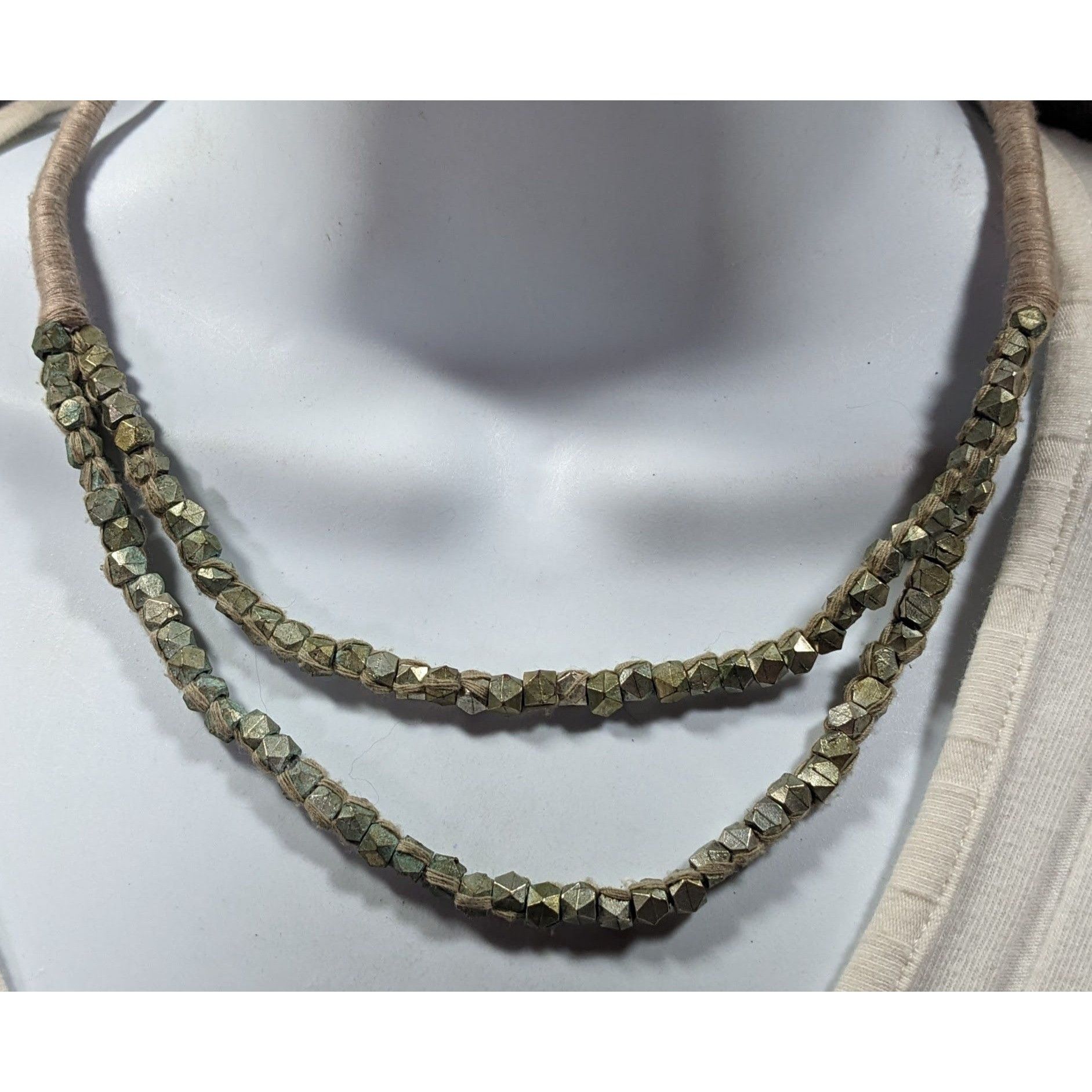 Other Rustic Grunge Thread Wrapped Metal Beaded Necklace Size ONE SIZE - 4 Thumbnail