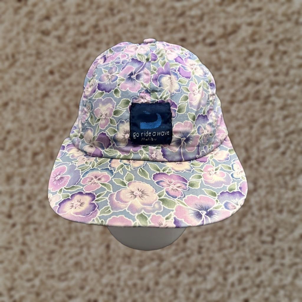 Vintage Purple Floral Adjustable Baseball Cap Women Outdoor Beach Casual Size ONE SIZE - 1 Thumbnail