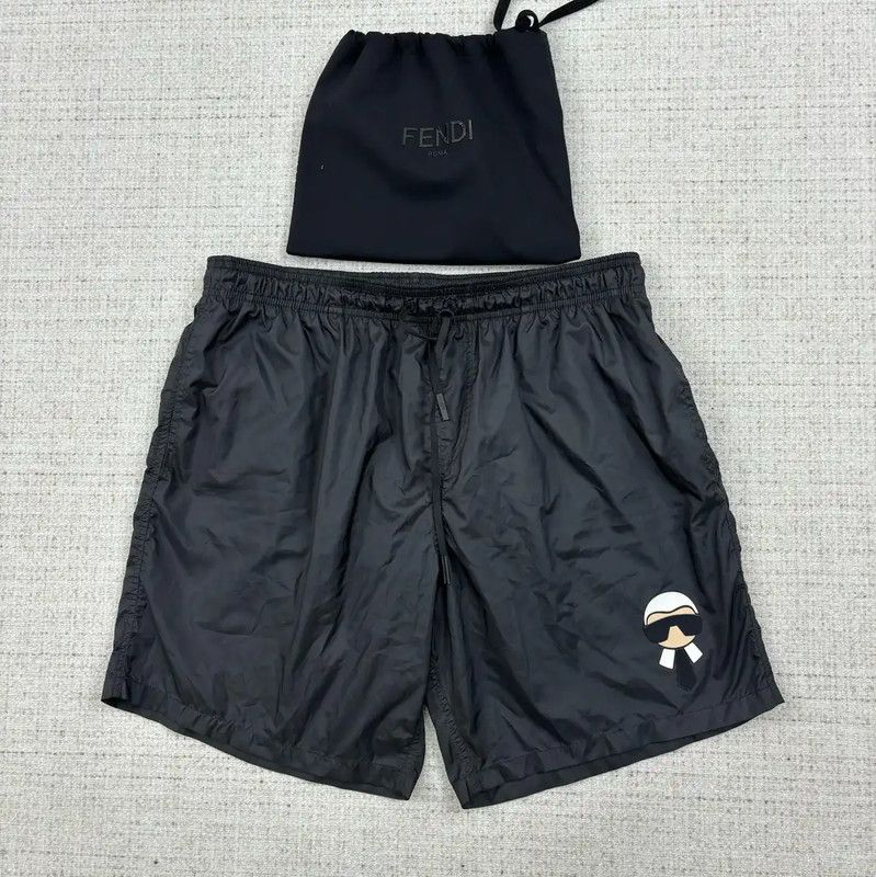 Fendi Fendi Black Nylon Summer Men's Shorts 0089 Size US 28 / EU 44 - 1 Thumbnail