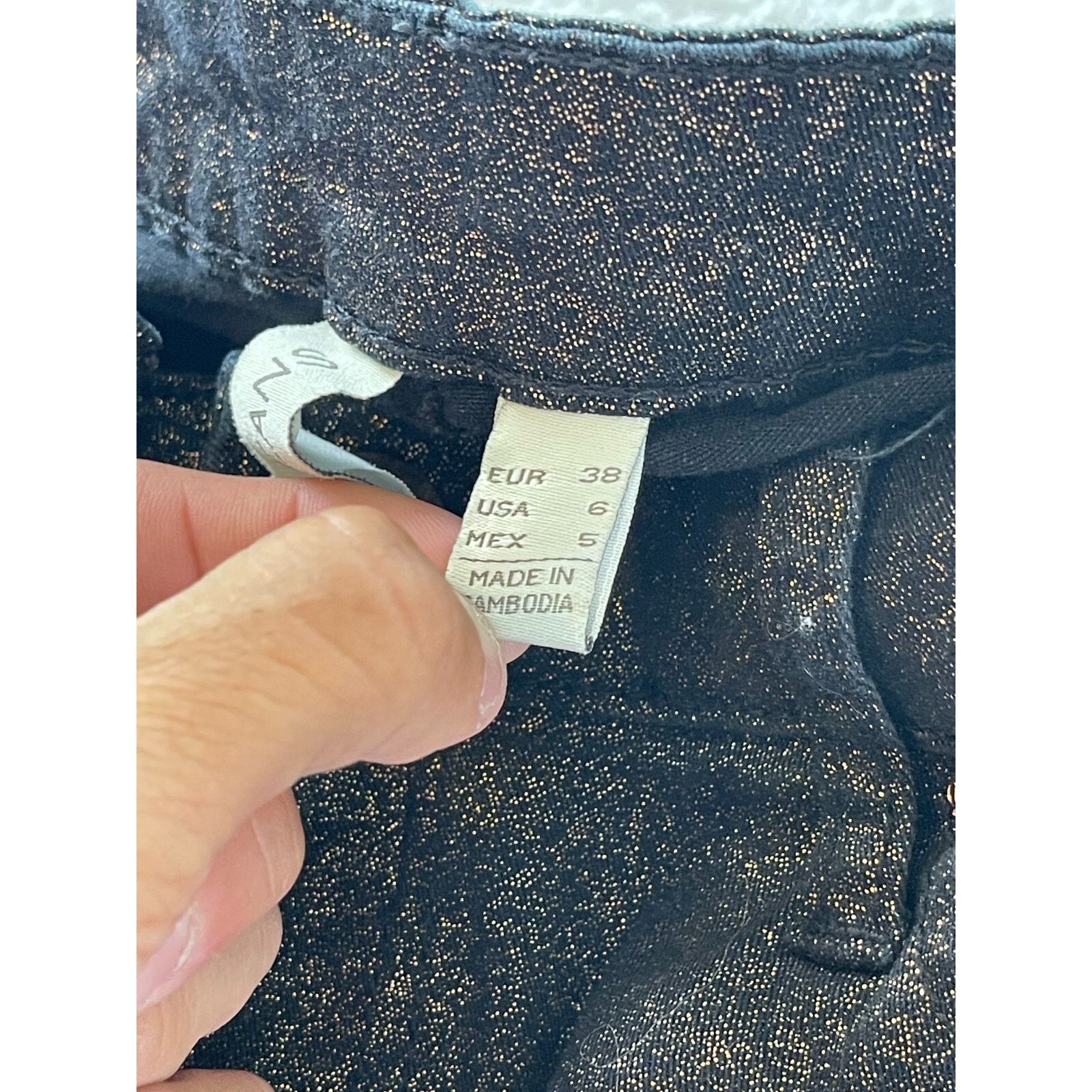 Mango Mango Jeans Womens Size 6 BlackGoldMetallic MidRise Straight Size 28" / US 6 / IT 42 - 11 Thumbnail