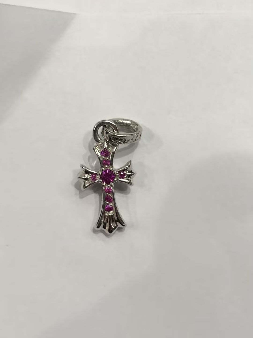 Chrome Hearts Chrome Hearts 18K White Gold Pink Babyfat Cross Pendant Size ONE SIZE - 5 Thumbnail