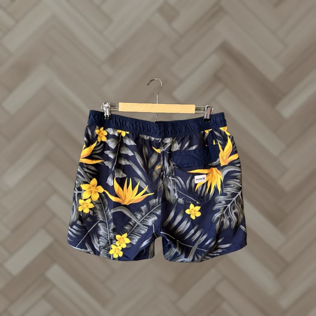 Hurley VINTAGE Hurley Mens Blue Floral Pattern Hybrid Swim Trunks XL Size US 36 / EU 52 - 1 Thumbnail