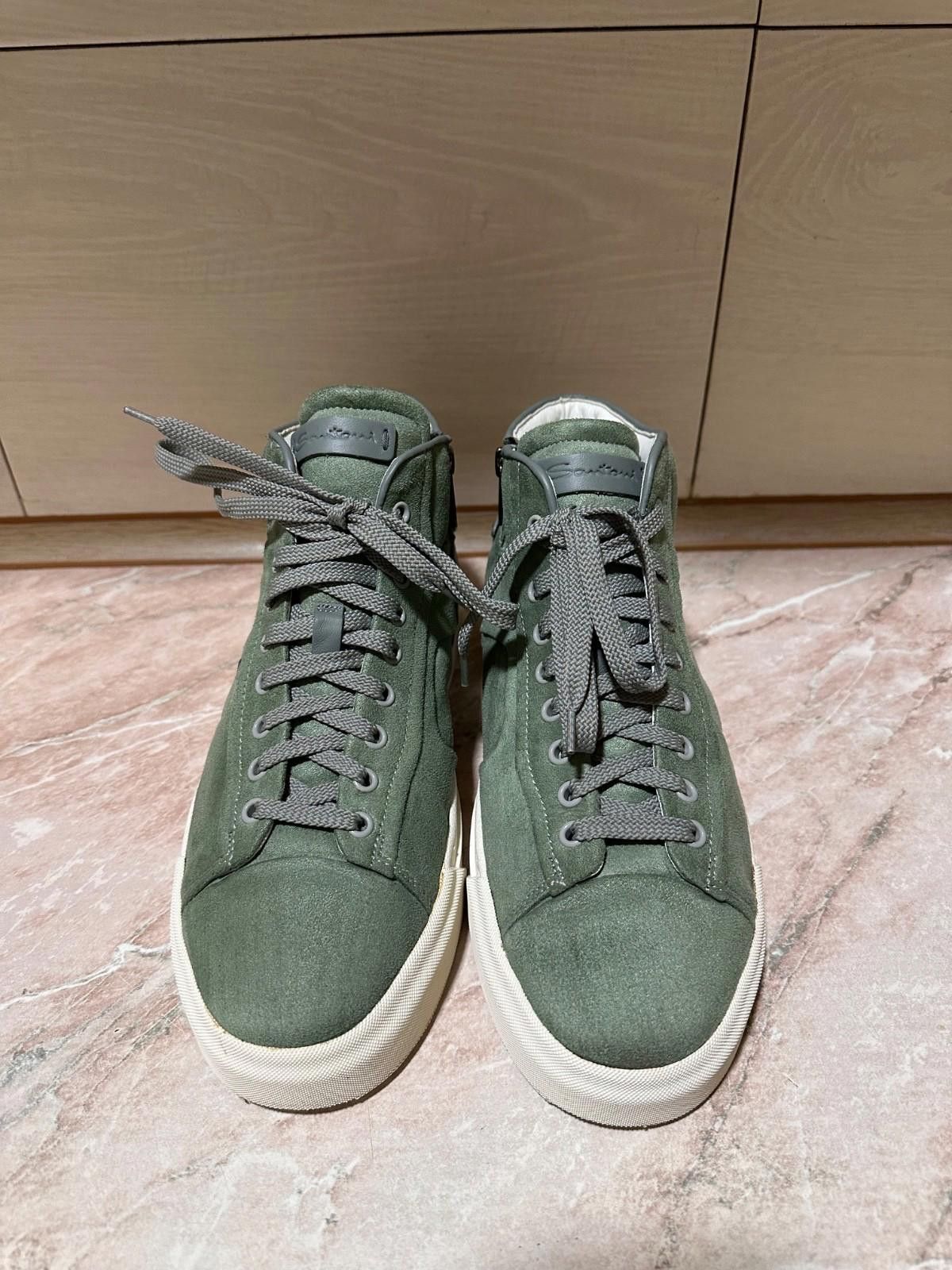 Santoni Santoni High Top Light Green Suede Trainer US8.5 UK 7.5 Size US 7.5 / EU 40-41 - 3 Thumbnail