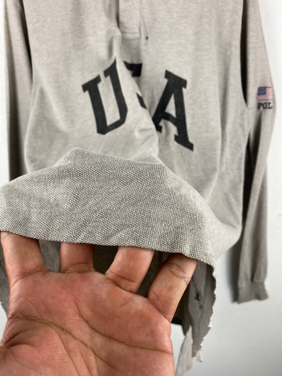 Polo Ralph Lauren vintage polo sport ralph lauren usa polo tee distressed Size US L / EU 52-54 / 3 - 5 Thumbnail