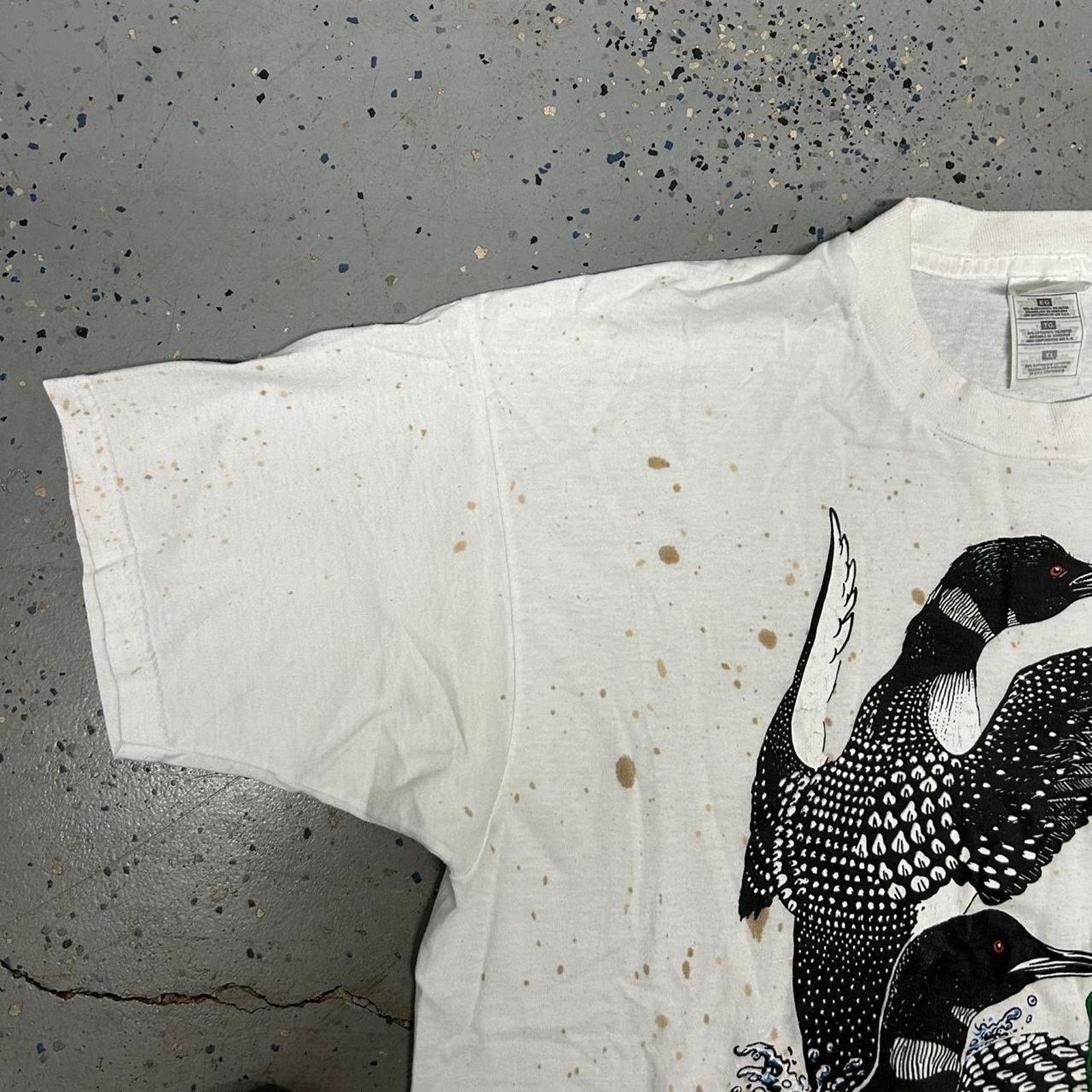 Fruit Of The Loom White vintage 90s Bird graphic tee Size US XL / EU 56 / 4 - 3 Thumbnail