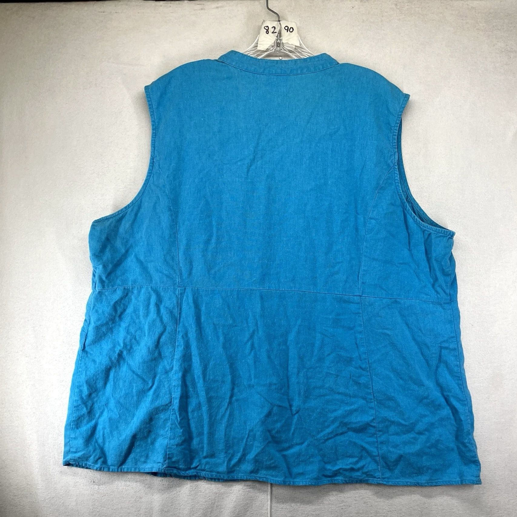 Vintage VINTAGE White Stag Women's Tunic Top Size 26W Sleeveless Linen Blend Blue Boho Casual Summer Size 4XL / US 24-26 - 2 Thumbnail