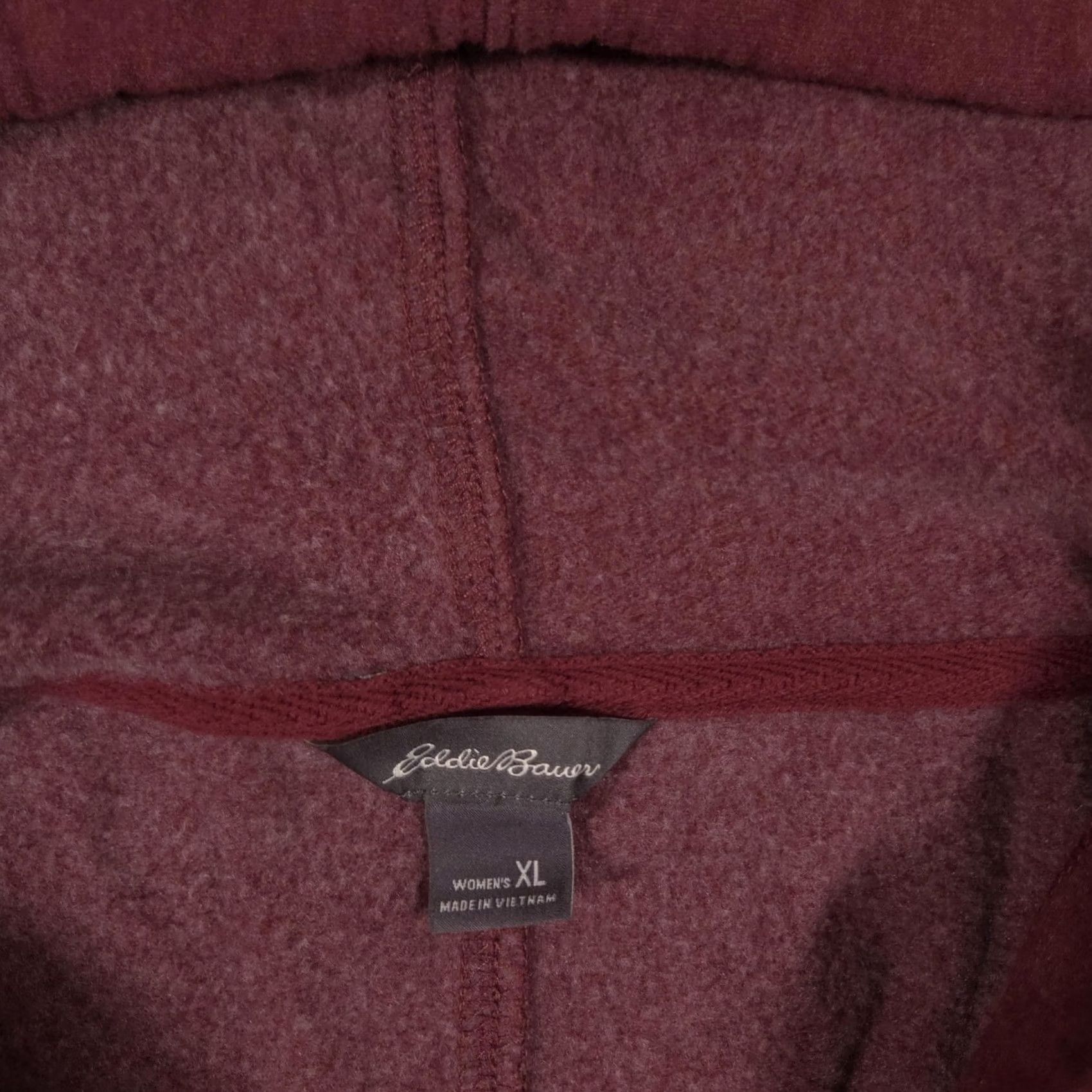 Eddie Bauer Eddie Bauer Womens XL Red Fleece Hooded Open Front Pockets Casual Coatigan Size XL / US 12-14 / IT 48-50 - 4 Thumbnail