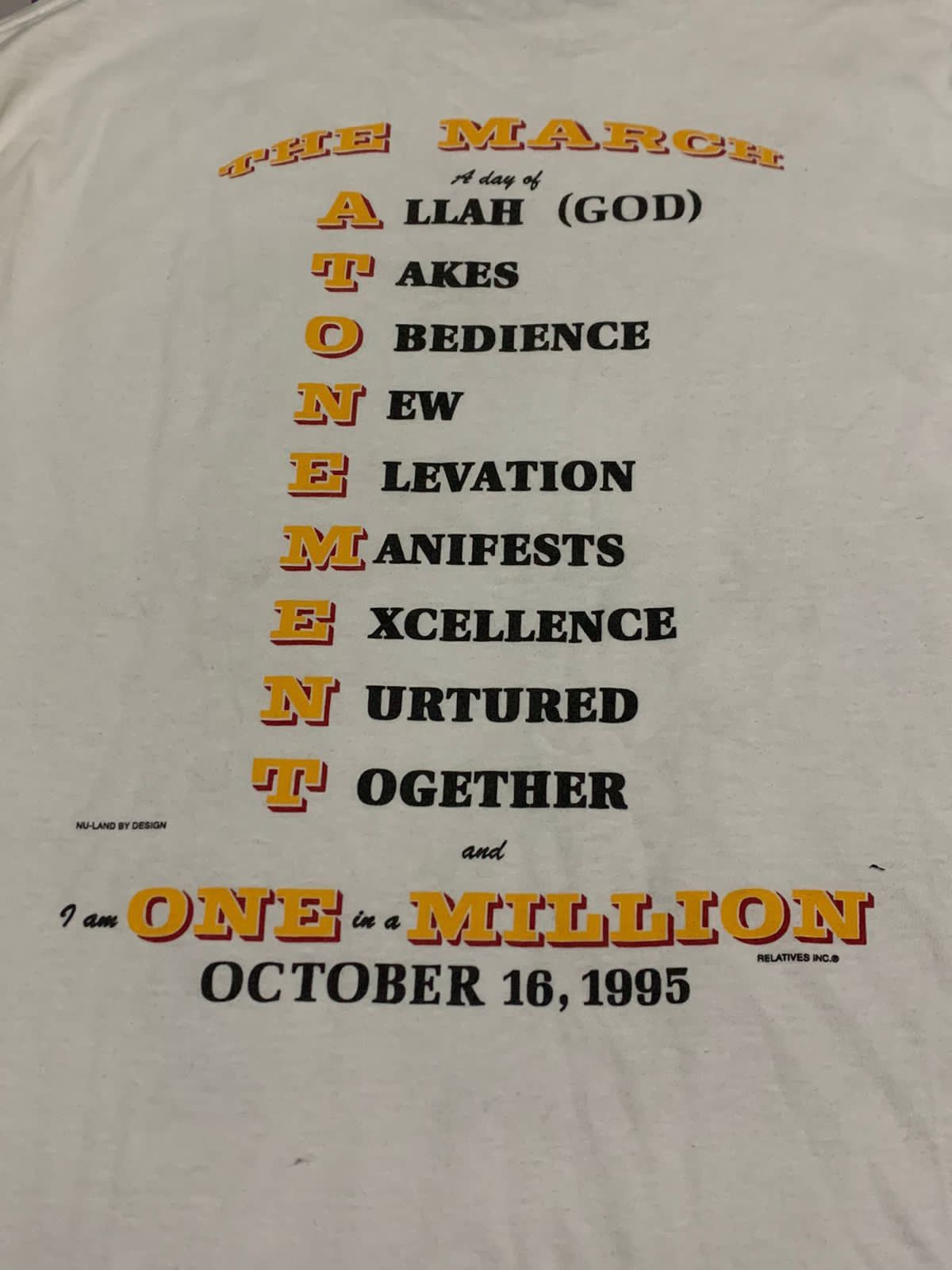 Band Tees × Rap Tees × Vintage Vintage 90s One Million March Malcolm X Tee Size US XL / EU 56 / 4 - 5 Thumbnail