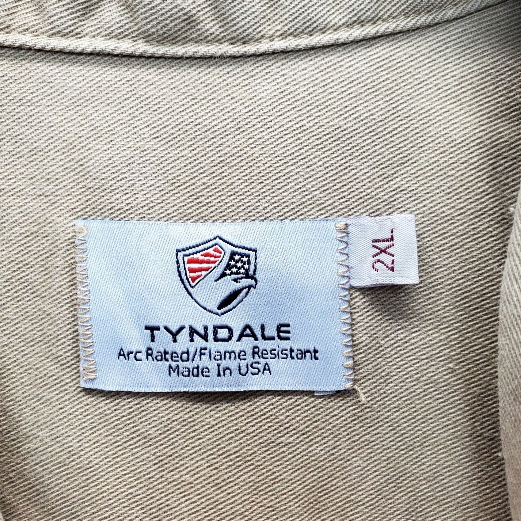 Vintage Tyndale Flame Resistant Shirt Men 2XL Brown Long Sleeve Flap Pockets Button Down - Premium Quality & Features Size US XXL / EU 58 / 5 - 7 Thumbnail