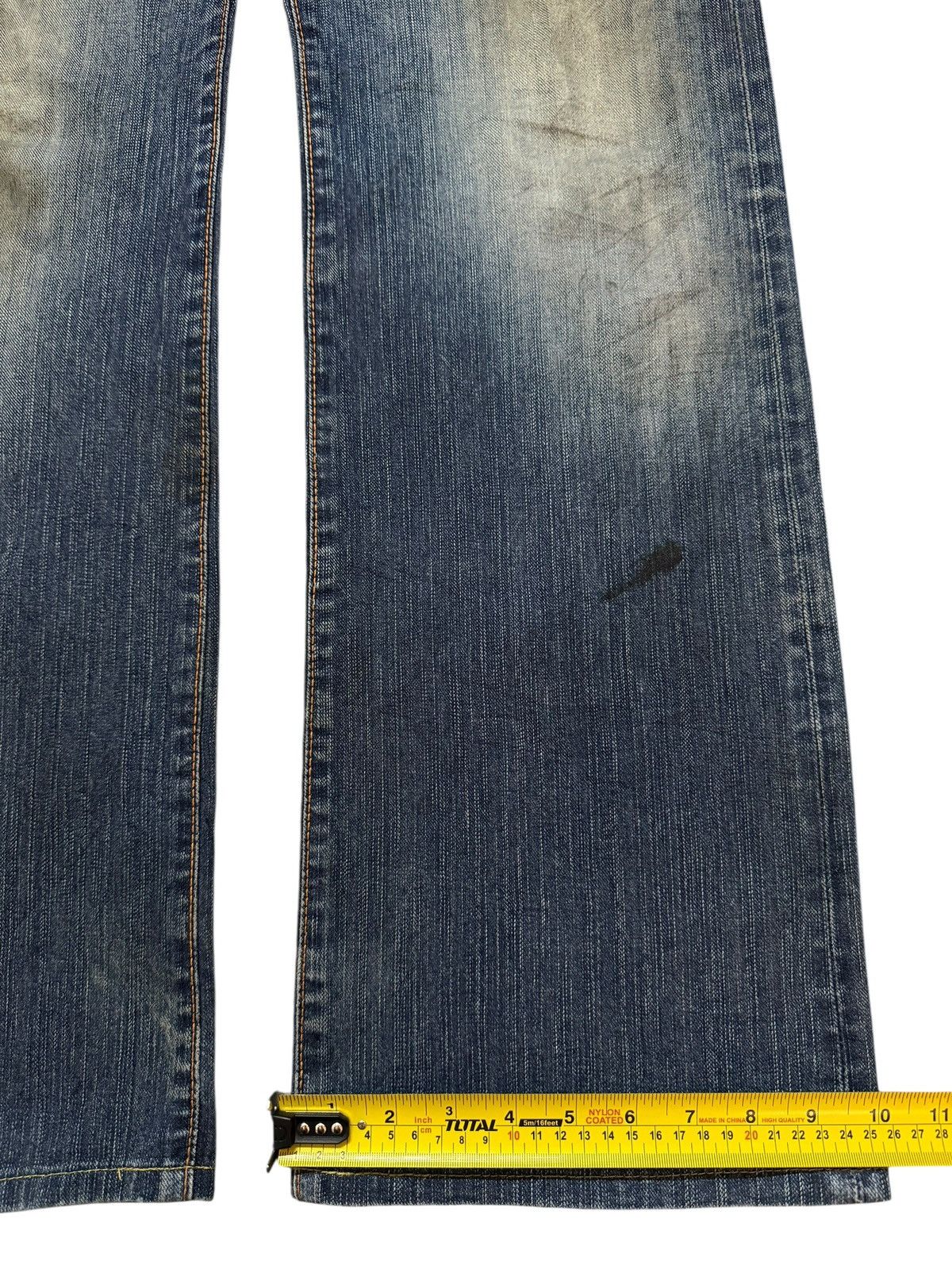 Vintage 90s Japan Edwin 505 Mud Wash Faded Wide Leg Baggy