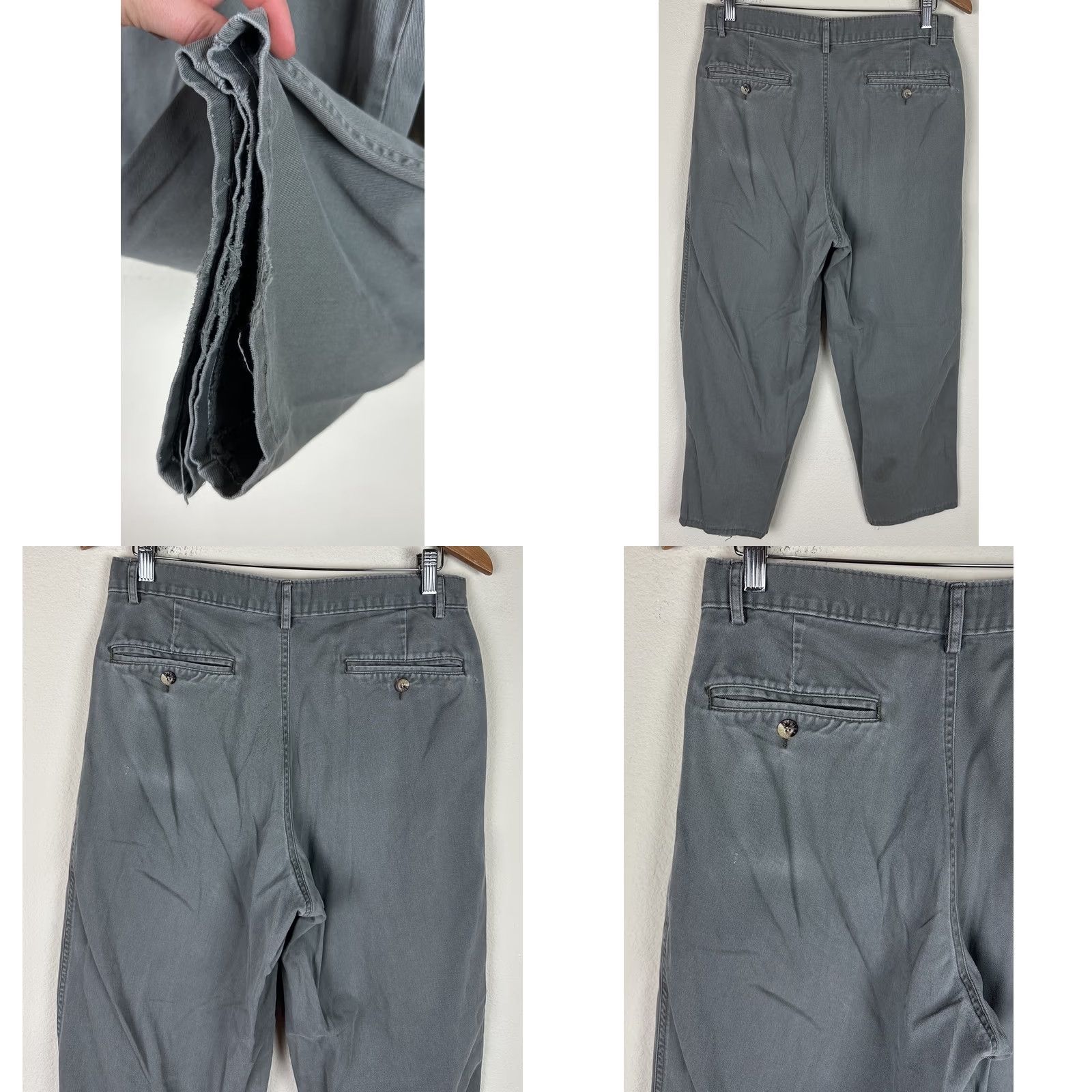 Olive VINTAGE City Streets Khaki Pants Mens 30 30x26 ACTUAL Distressed Olive Green Pleated Chino Casual 80s 90s Mens Size US 30 / EU 46 - 8 Thumbnail