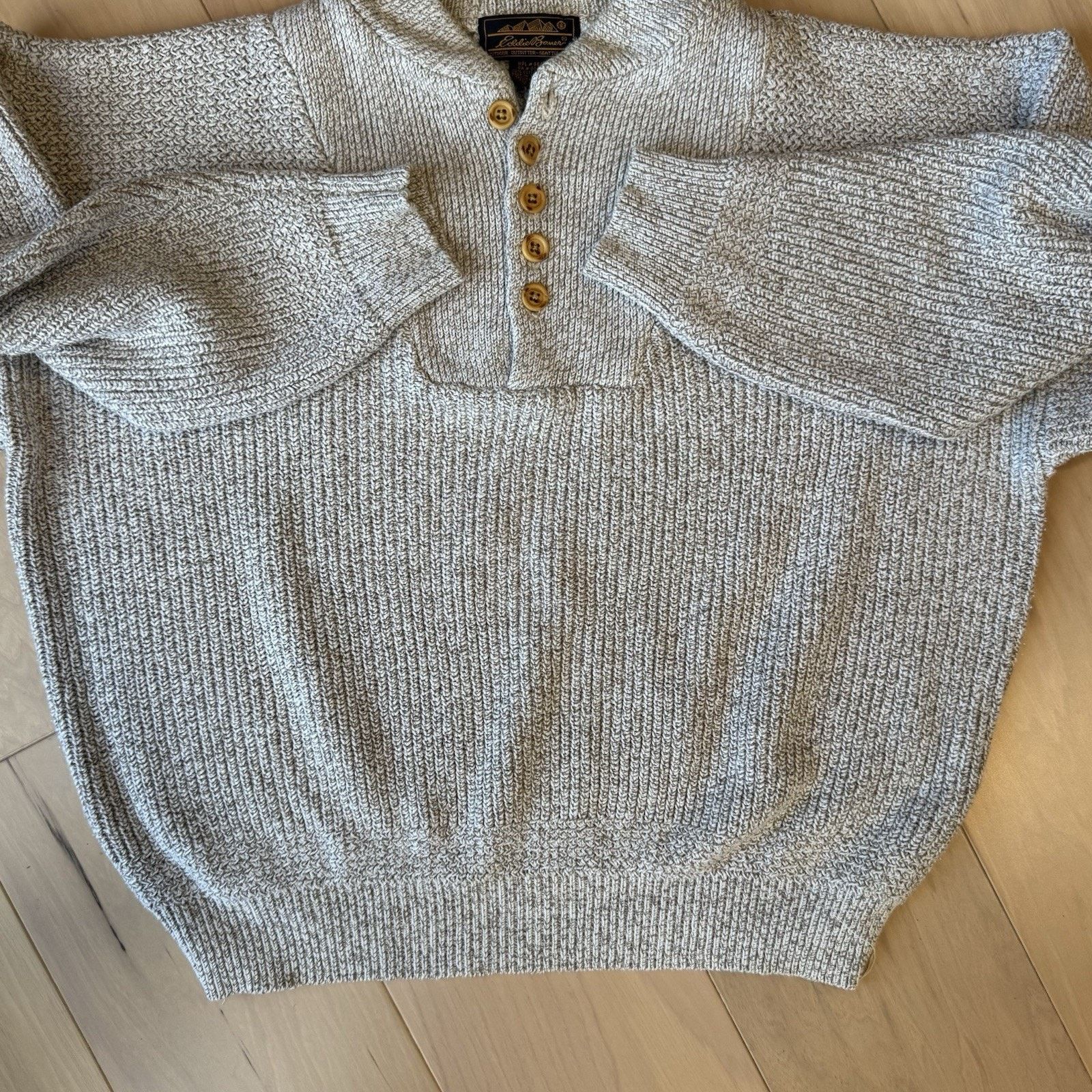 Eddie Bauer Vintage Eddie Bauer Sweater L Beige Henley Cotton Pullover Size US L / EU 52-54 / 3 - 5 Thumbnail