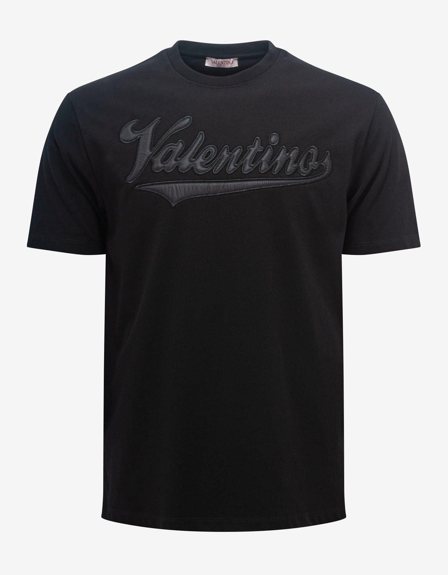 Image of Valentino Black Varsity Logo T-Shirt, Men's (Size XS)