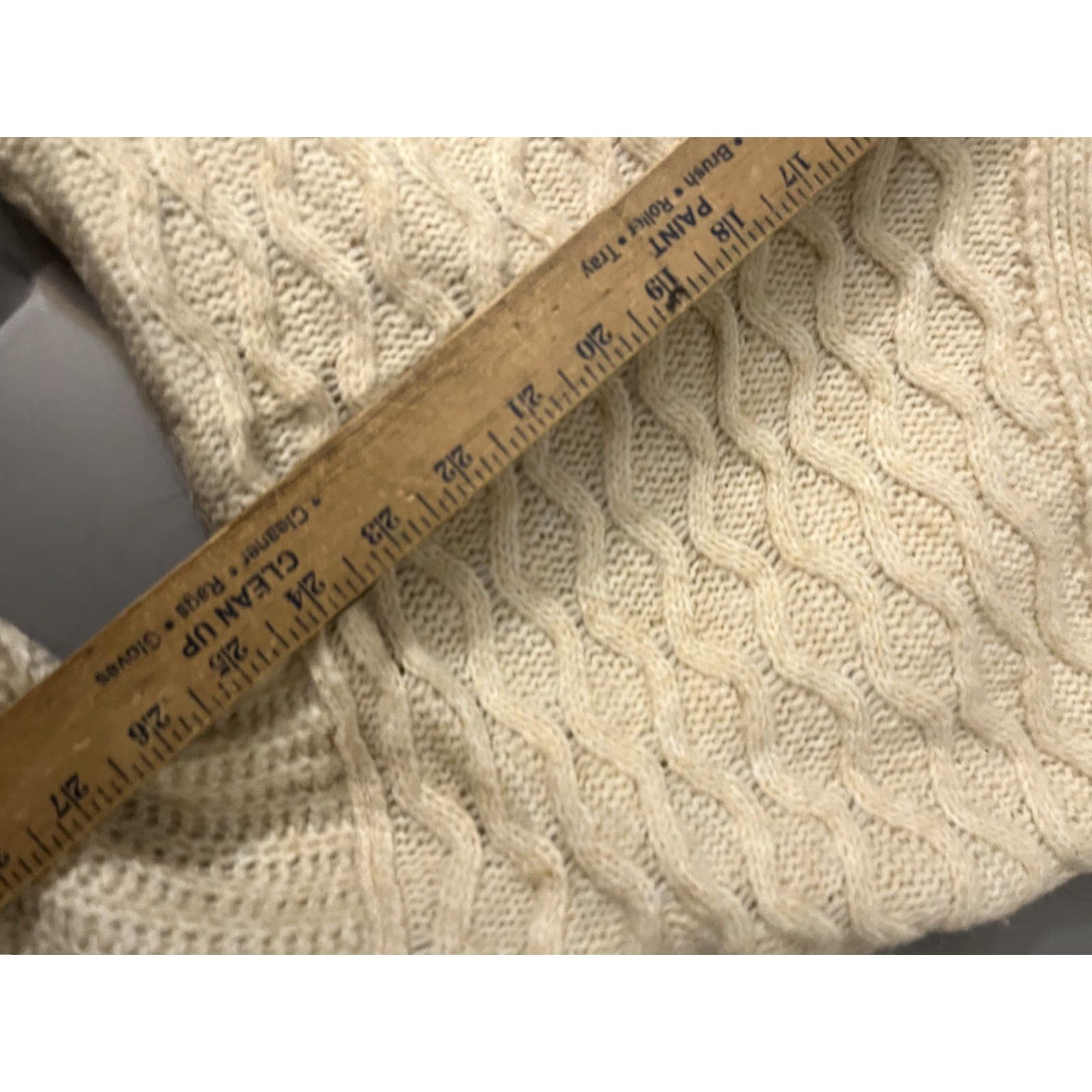 American Eagle Outfitters VINTAGE American Eagle Outfitters Cardigan Women's Oversized Cable-Knit Wool Blend Fisherman V-Neck Ivory Cream L Size L / US 10 / IT 46 - 6 Thumbnail