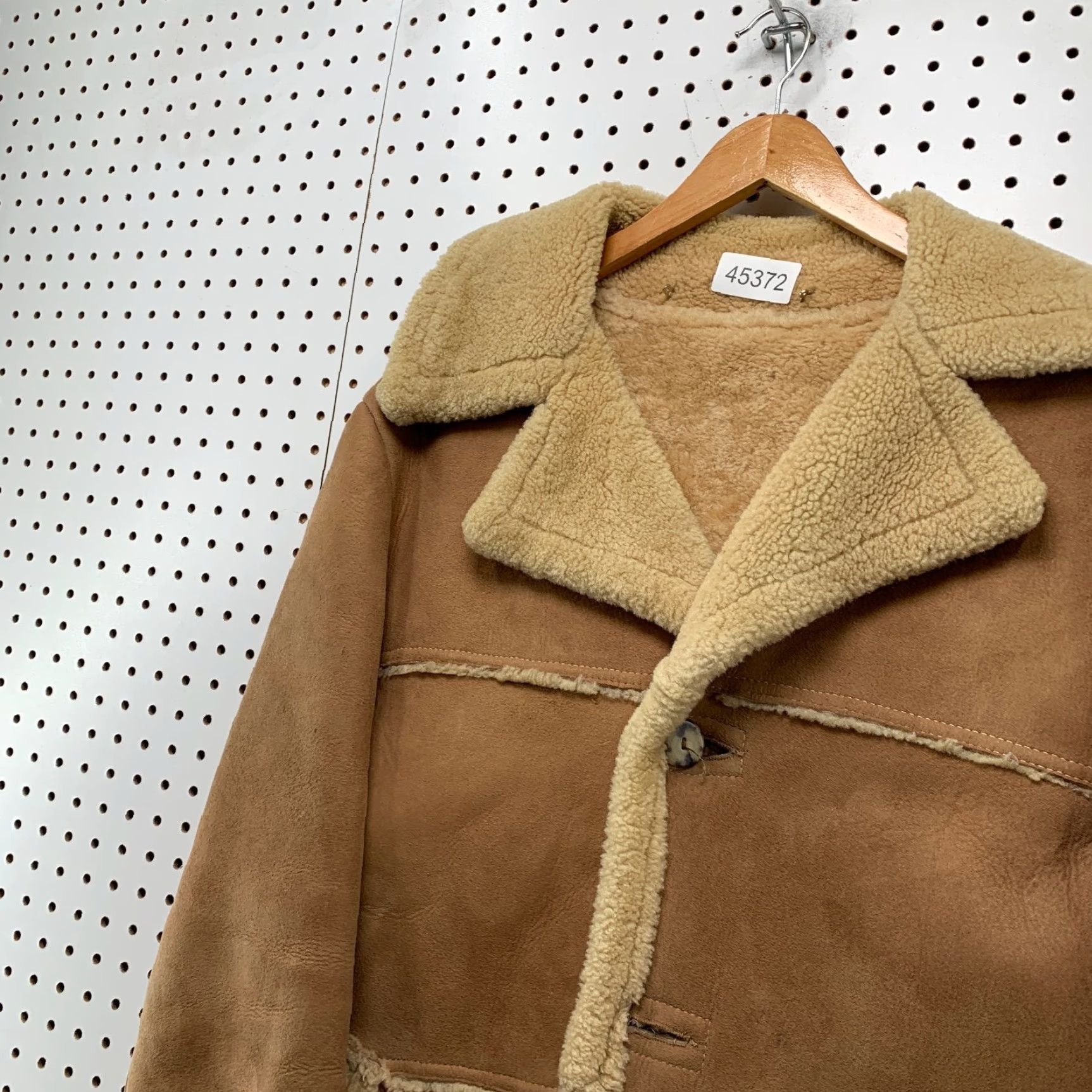 Marlboro VINTAGE Lakeland Coat Mens 40 Brown Suede Rancher Overcoat Cowboy Western Wool Lining 70s USA Size US XXS / EU 40 - 4 Thumbnail