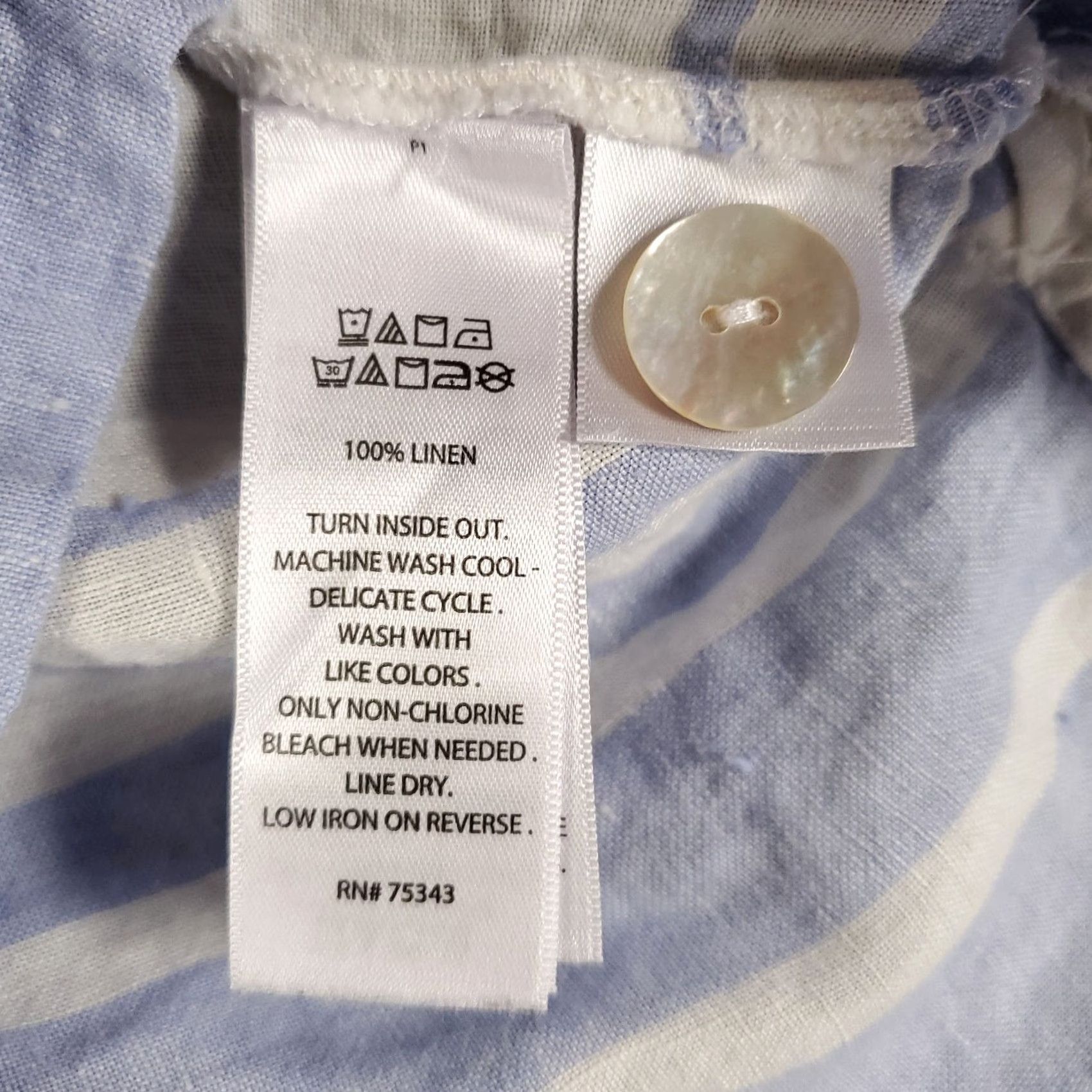 Vintage Sigrid Olsen Linen Top Womens Size Small Light Blue White V Neck Popover Tunic Blouse Shirt Size S / US 4 / IT 40 - 6 Thumbnail