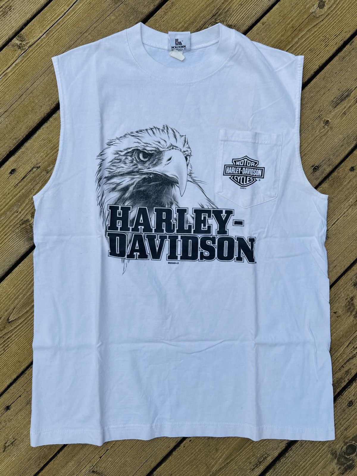 Harley Davidson Harley Davidson 2006 Eagle Sleeveless Pocket Tee Holoubek Size US L / EU 52-54 / 3 - 1 Thumbnail