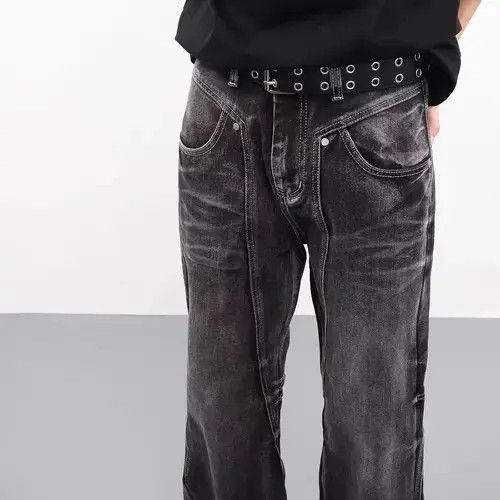 Jean Washed Black Distressed Loose Hip Hop Jeans Size US 34 / EU 50 - 3 Thumbnail