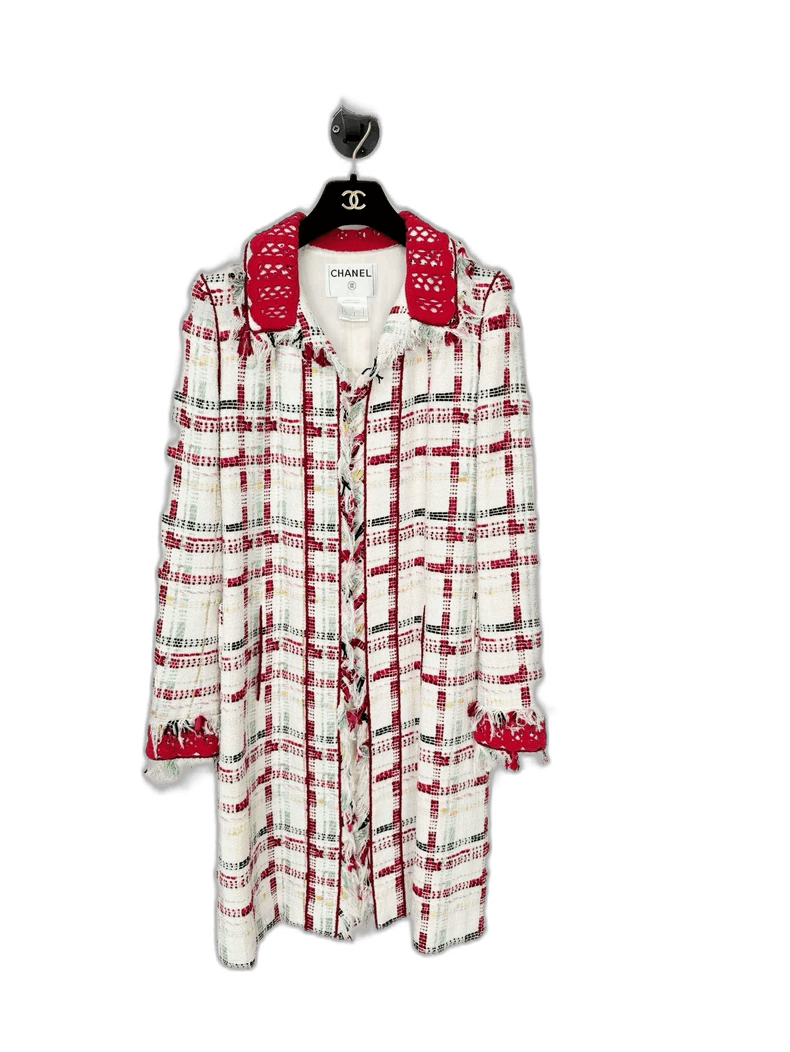 Chanel Chanel Woven Coat with Red Accents Size M / US 6-8 / IT 42-44 - 1 Thumbnail