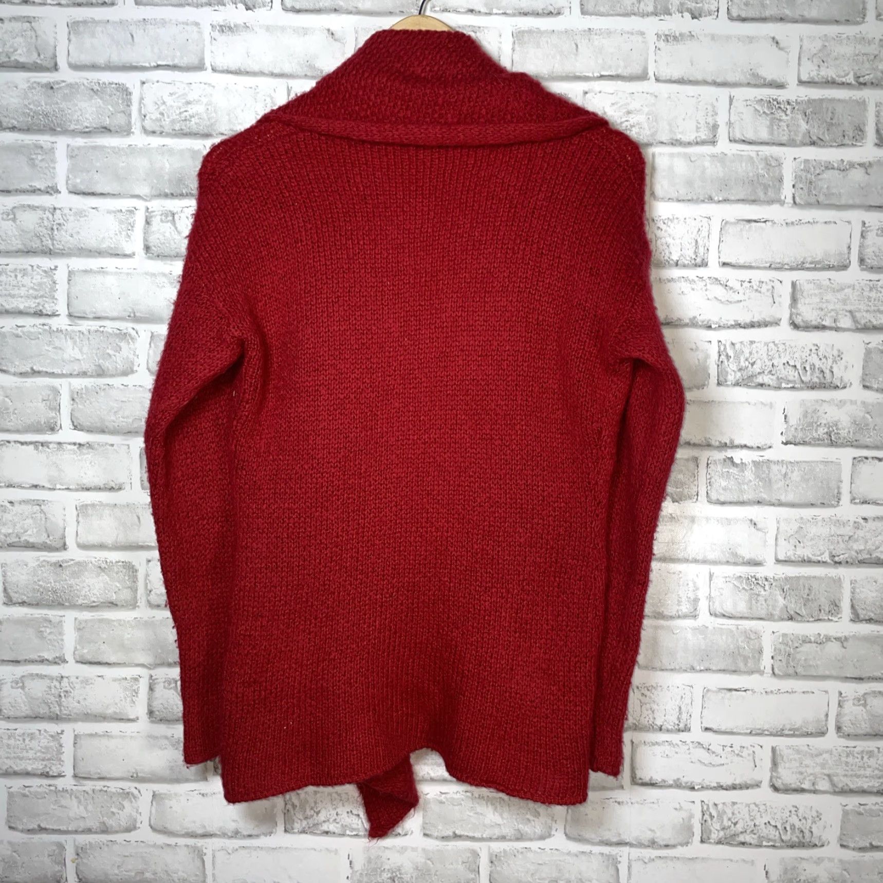 Vintage VINTAGE Wooden Ships Cardigan Sweater Red Open Womens S/M Acrylic Mohair Wool Blend Size S / US 4 / IT 40 - 5 Thumbnail