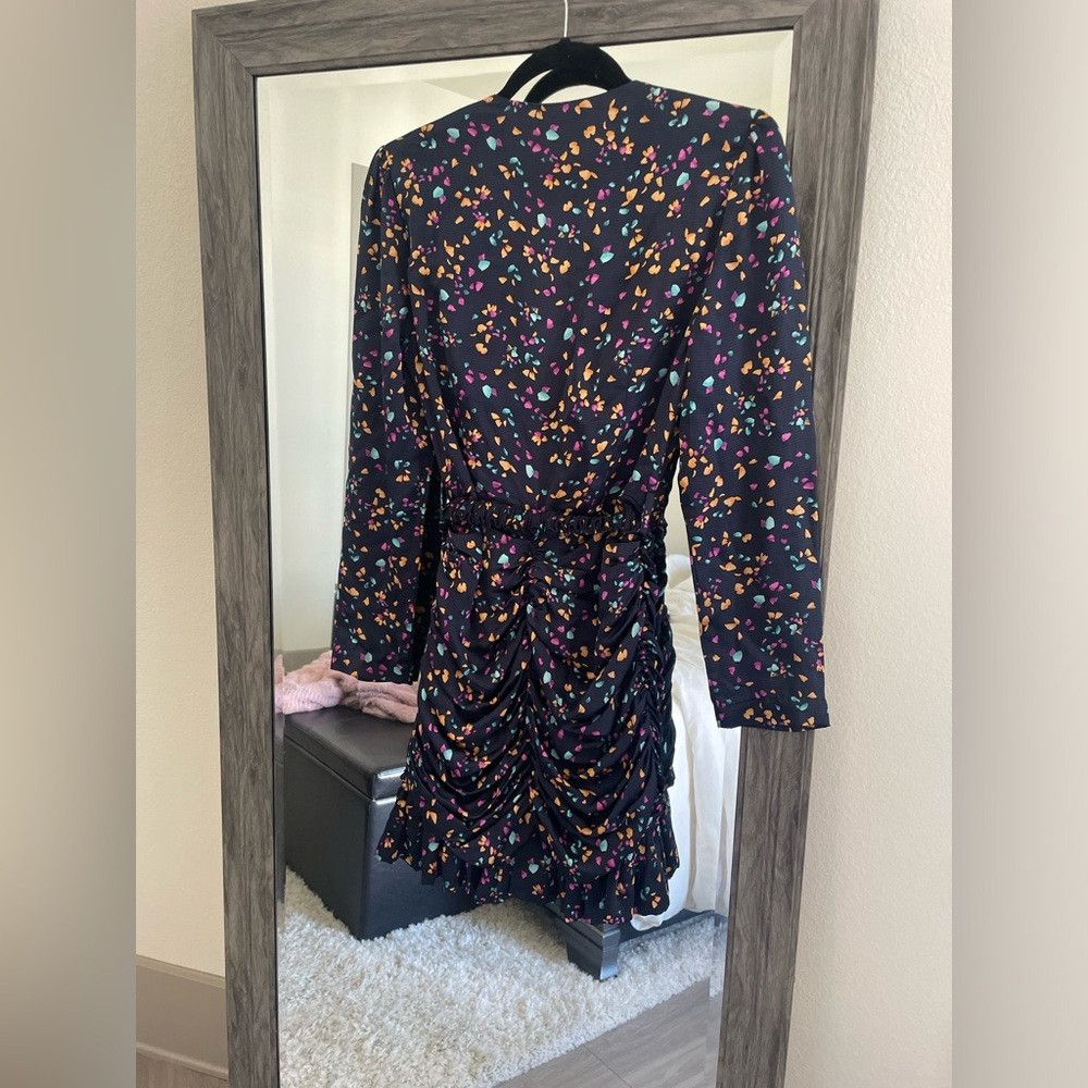 Karina Grimaldi Karina grimaldi navy blue scrunched confetti mini dress Size S / US 4 / IT 40 - 4 Thumbnail