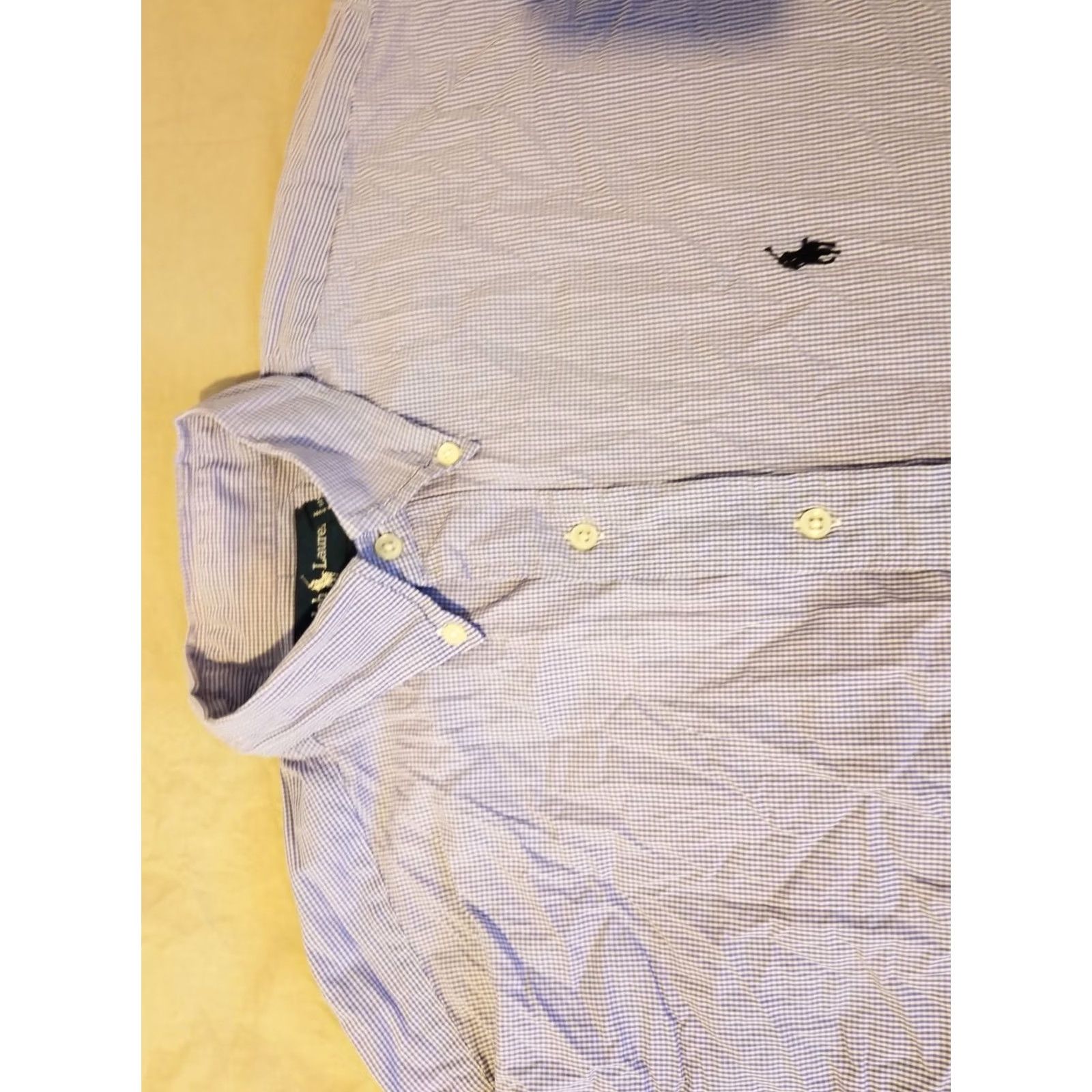 Polo Ralph Lauren Polo Ralph Lauren Shirt Mens M Medium Blue Button Cotton Classic Collared Button-Down Casual Long Sleeve All Seasons Size 40R - 2 Thumbnail