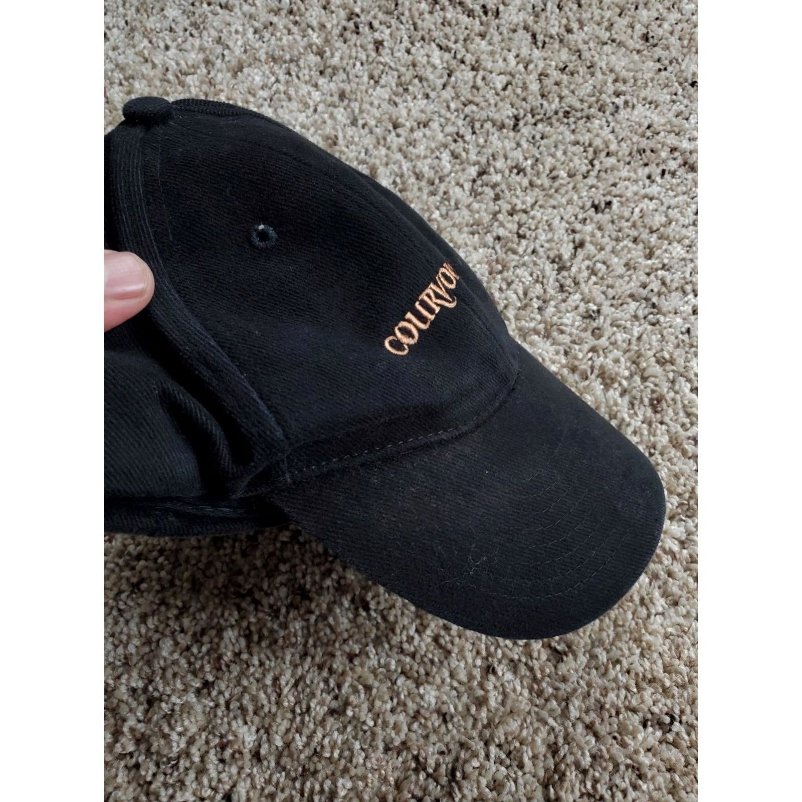 Vintage VINTAGE Courvoisier Hat Cap Strap Back Black Embroidered Promo Advertising Mens Size ONE SIZE - 3 Thumbnail