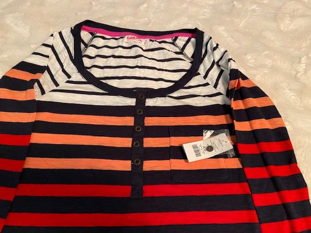 Garage Garage Striped Henley Top Ladies Junior Size XS NWT Size XS / US 0-2 / IT 36-38 - 2 Thumbnail