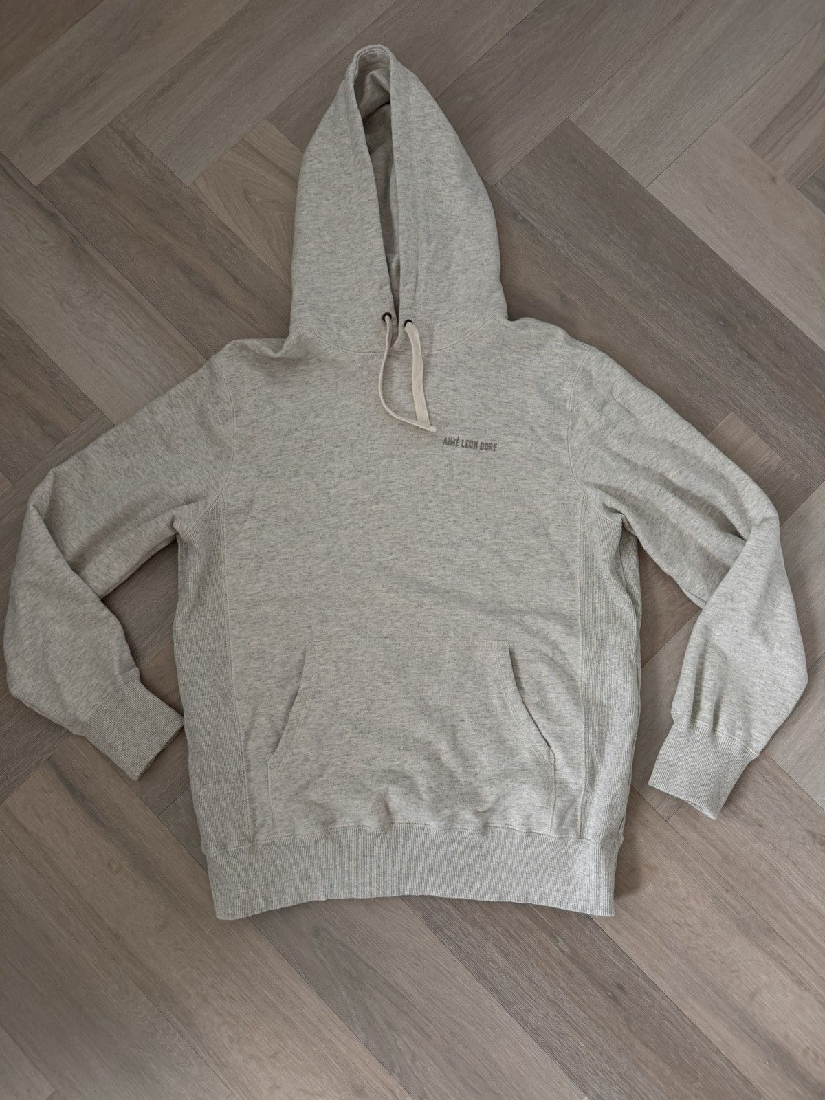image of Aime Leon Dore Ald Tonal Oatmeal Uniform Logo Hoodie, Men's (Size XL)