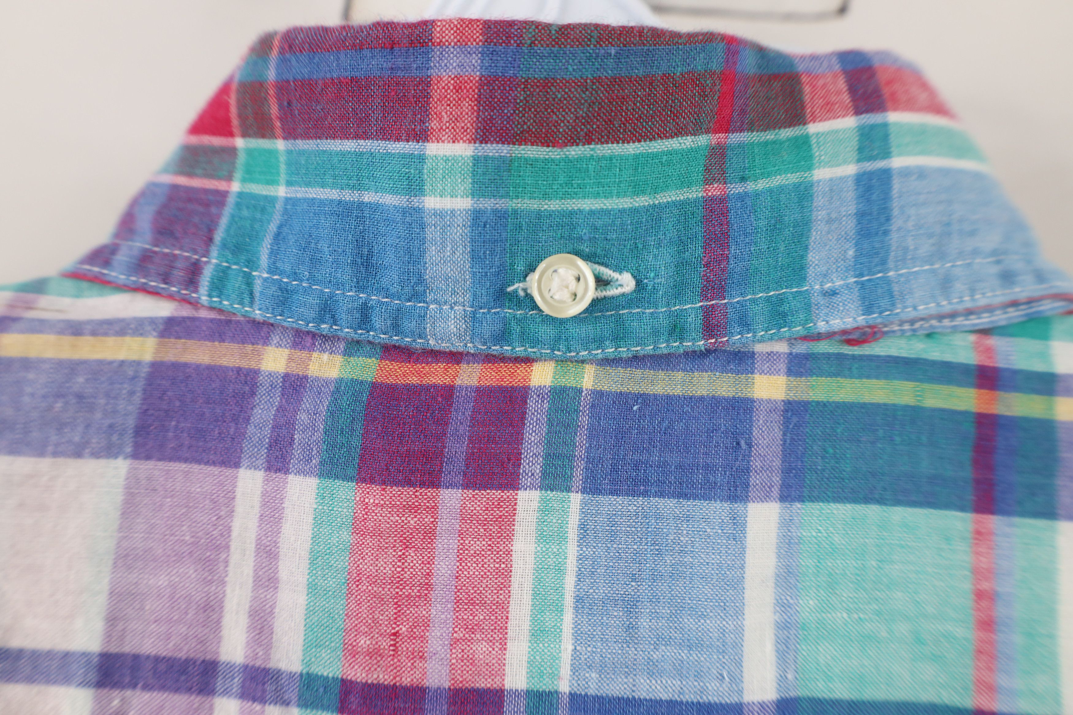 Vintage Vintage 90s Streetwear India Madras Plaid Button Down Shirt Size US L / EU 52-54 / 3 - 12 Thumbnail