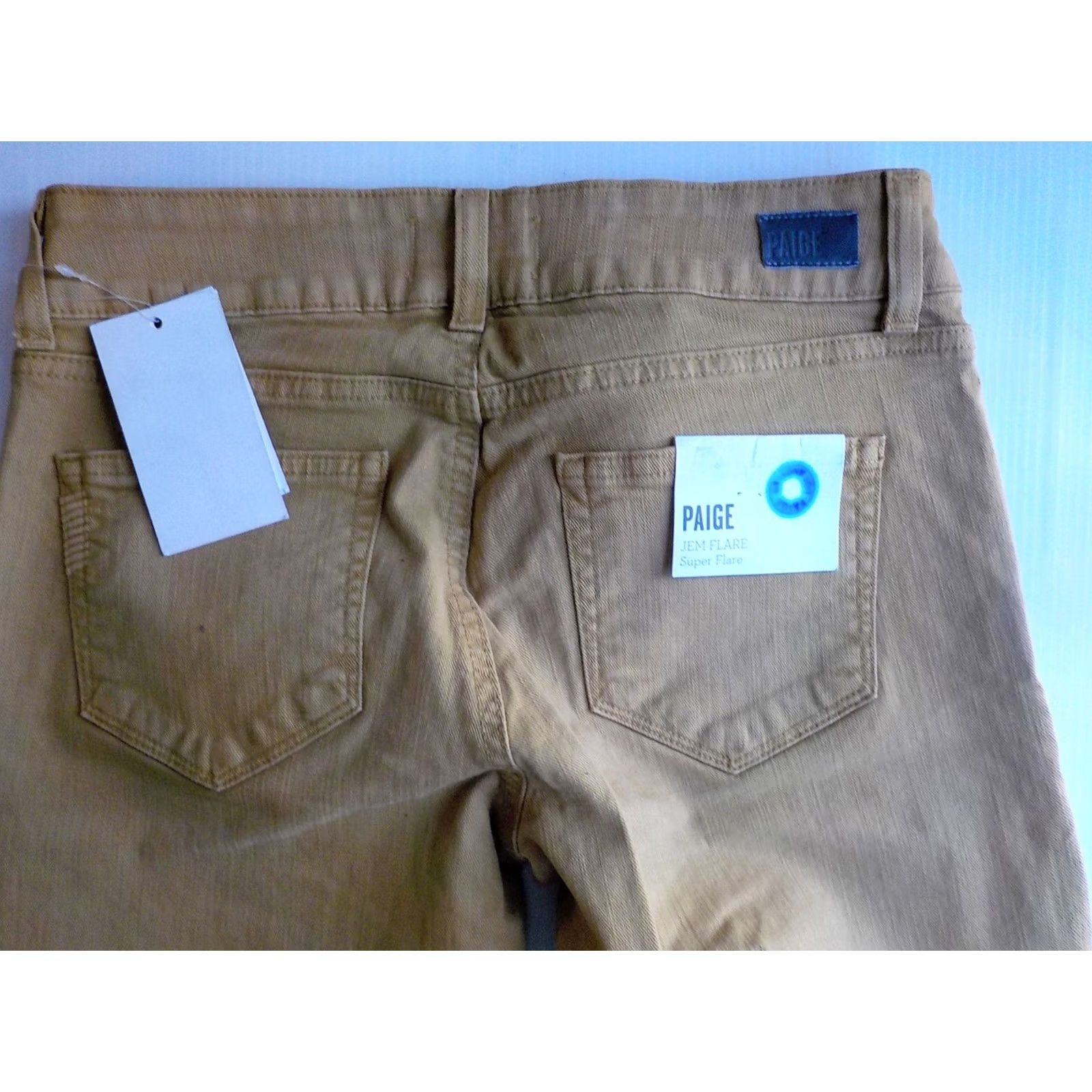 Paige PAIGE Jem Flare Jeans Gold 5 Pocket SZ 26X35 Womens Flared Jeans Size 26" / US 2 / IT 38 - 6 Thumbnail
