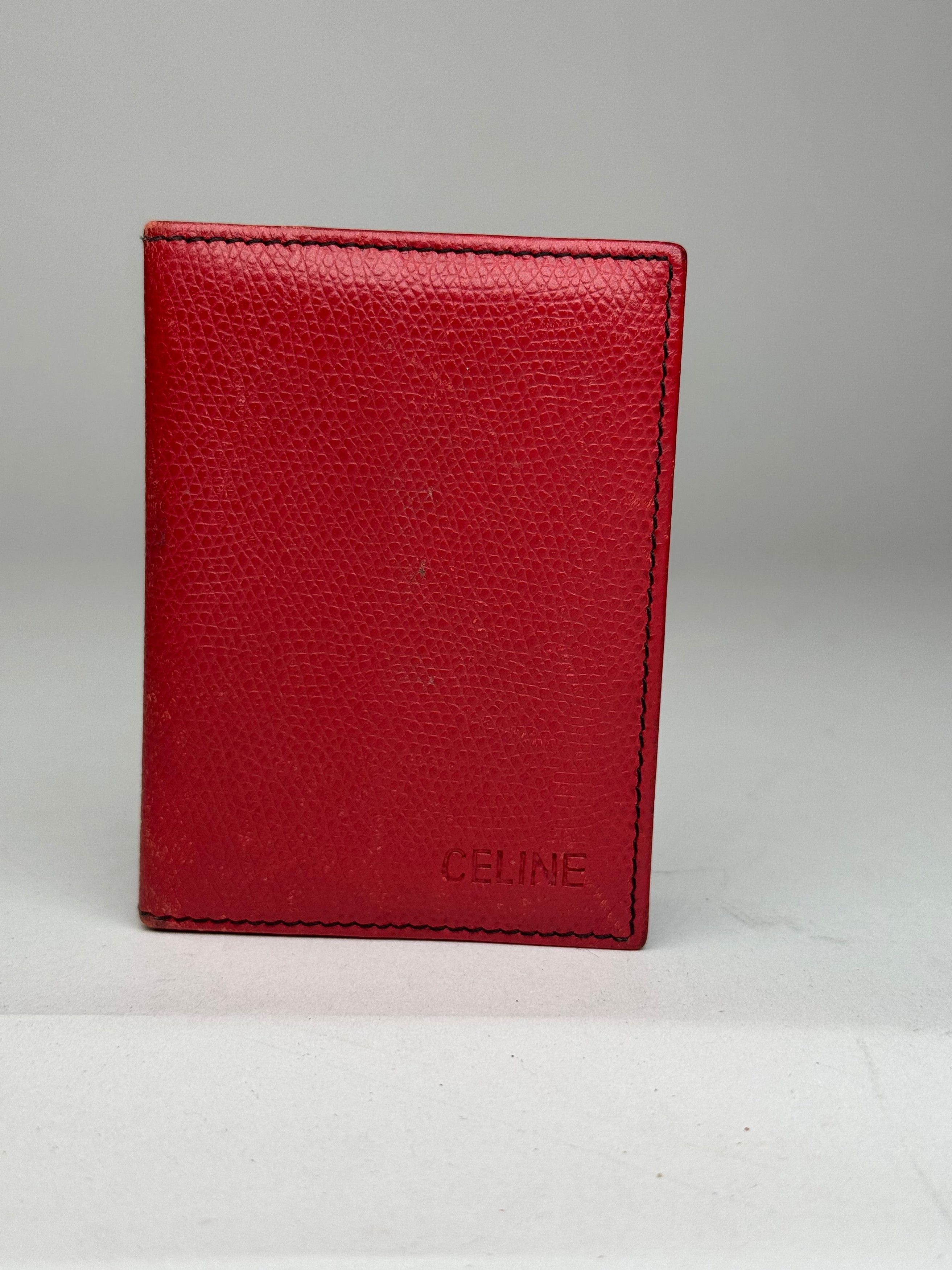 Vintage Paris Leather Card Holder red