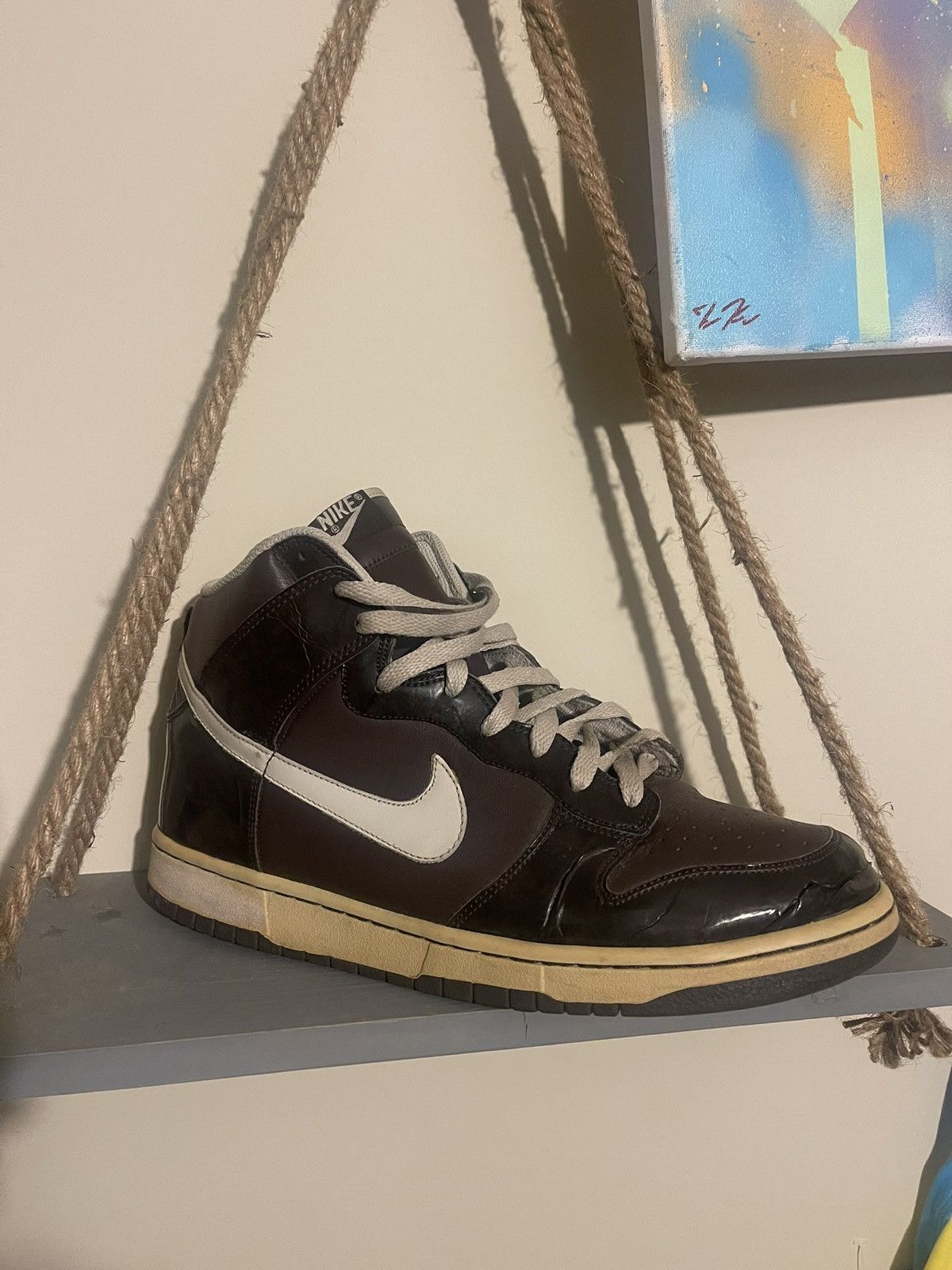 Nike Nike Dunk High Woodgrain Brown Black 2006 Size US 11 / EU 44 - 2 Thumbnail