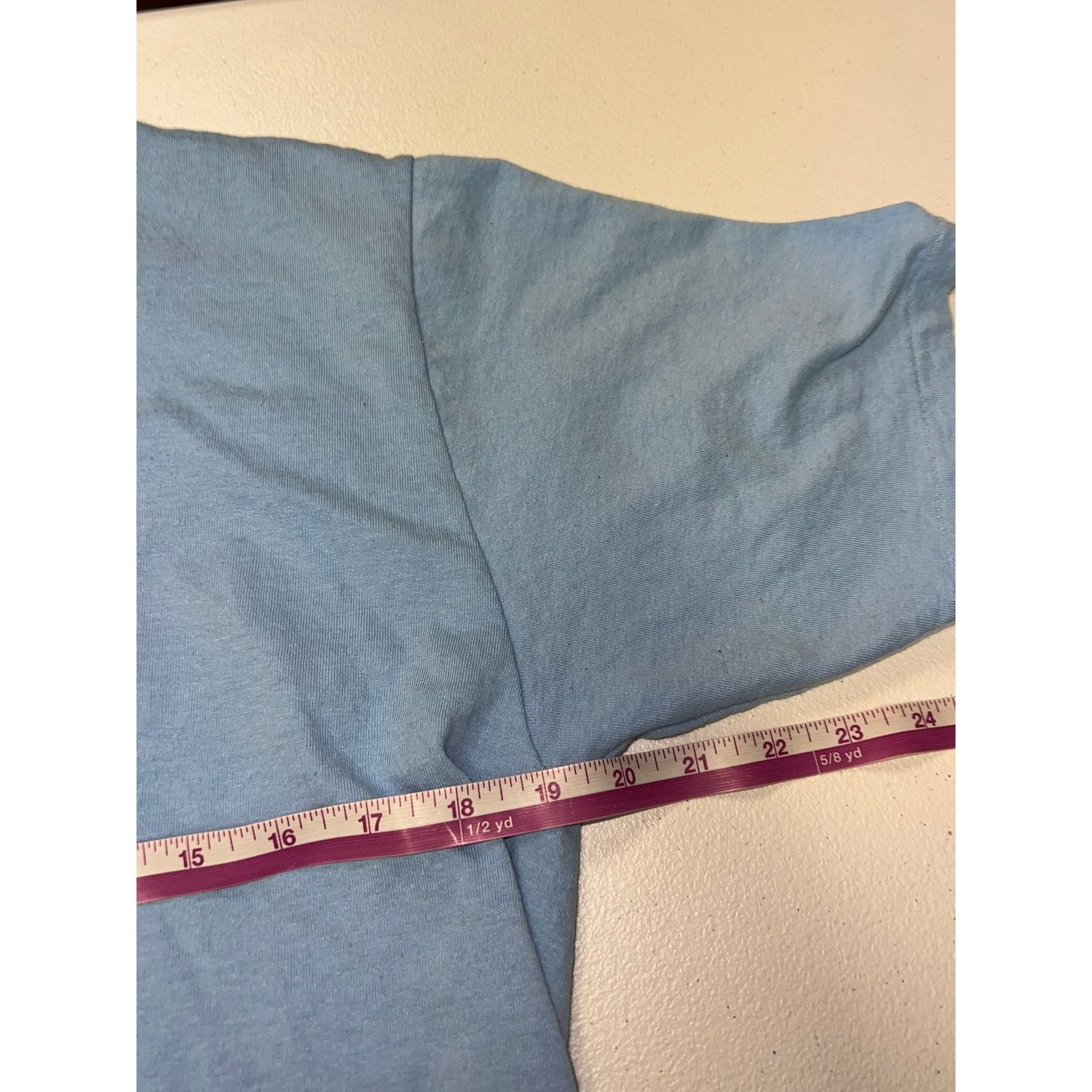 Jerzees 90s Vintage Jerzees Blue Blank Shirt Tee Stains Stained L Size US L / EU 52-54 / 3 - 9 Thumbnail