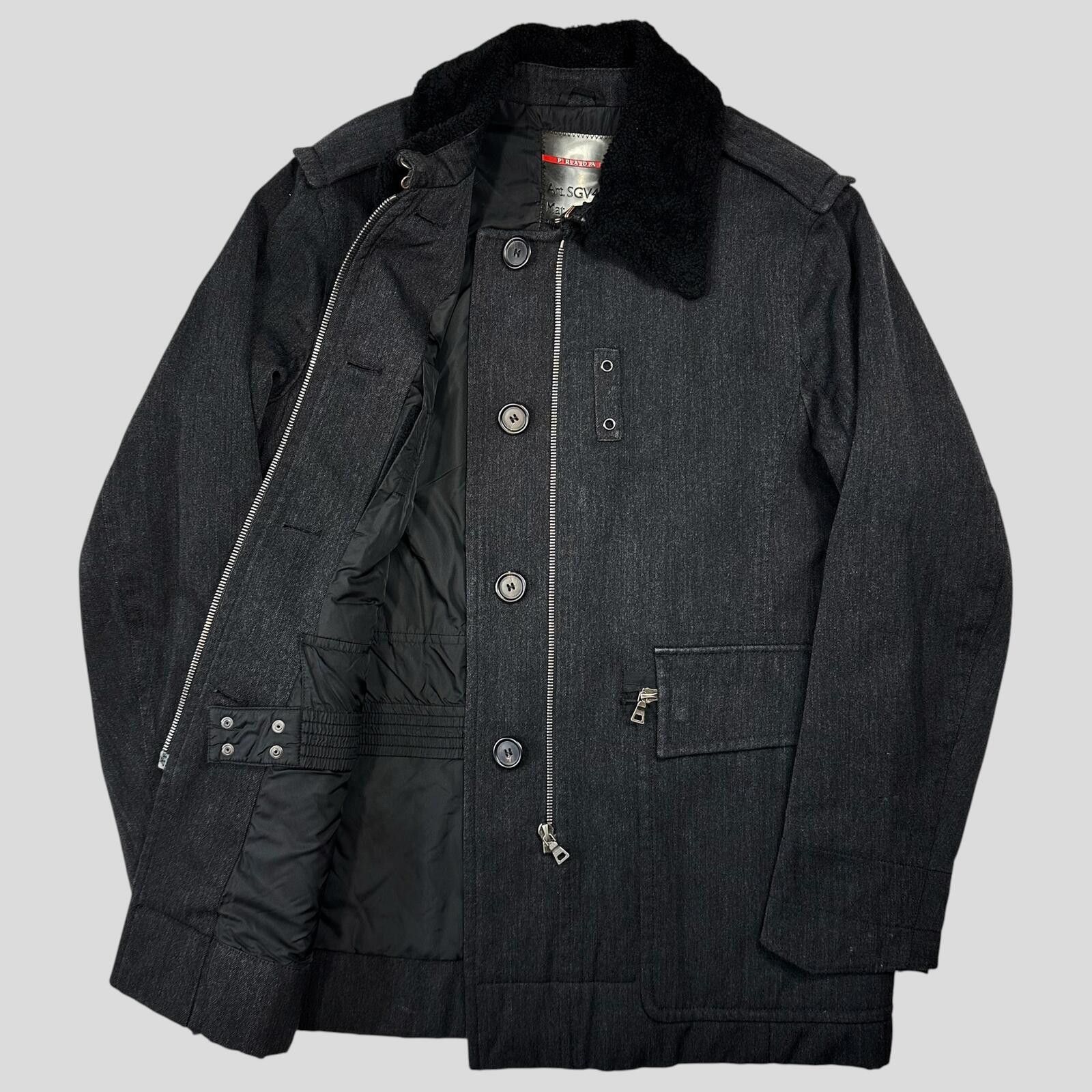 Prada Prada Sport 00’s Technical Wool Sherpa Collar Overcoat - L Size US L / EU 52-54 / 3 - 3 Thumbnail