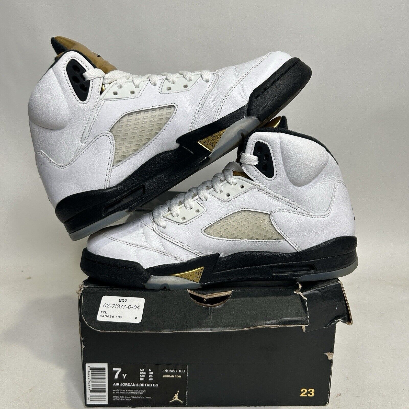 Other Nike Air Jordan 5 Retro BG Olympic “Gold Coin” 2024 Size US 8.5 / IT 38.5 - 3 Thumbnail