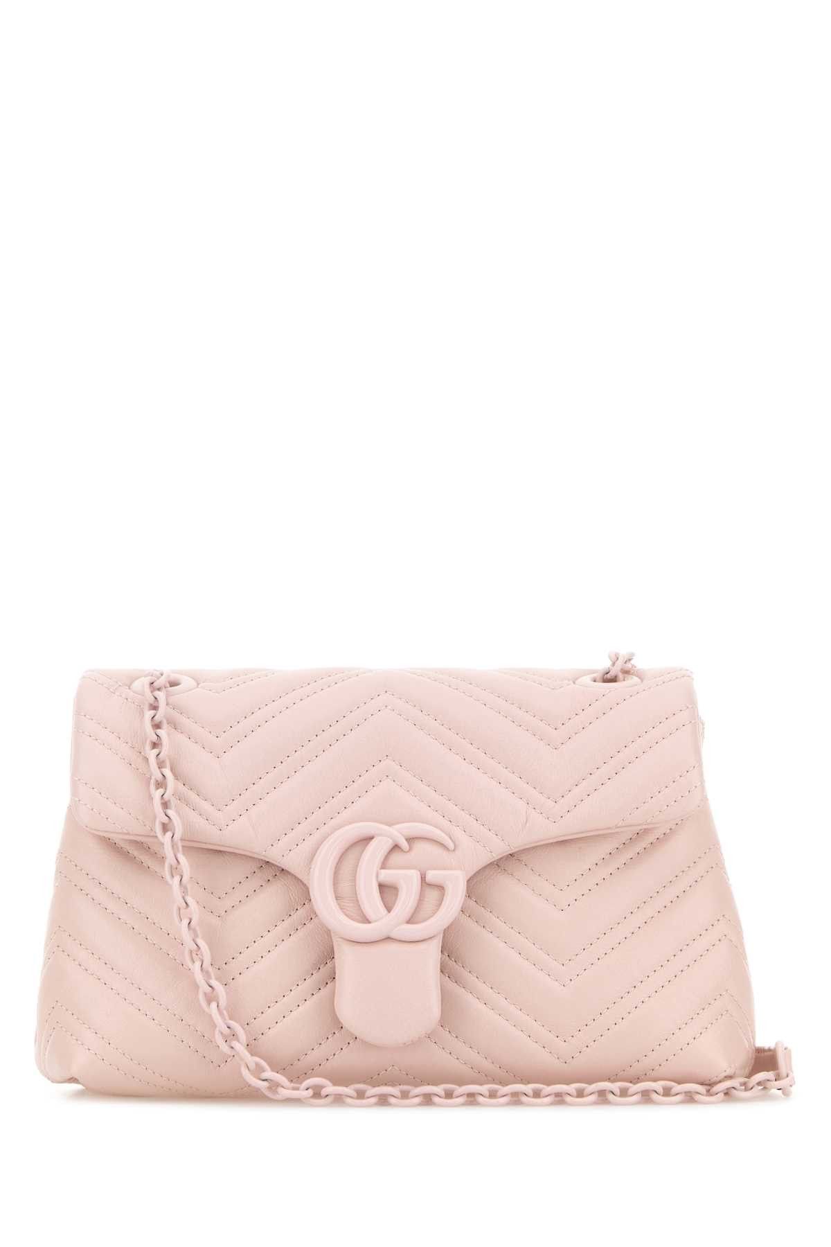 Pink Nappa Leather Small Gg Marmont Shoulder Bag