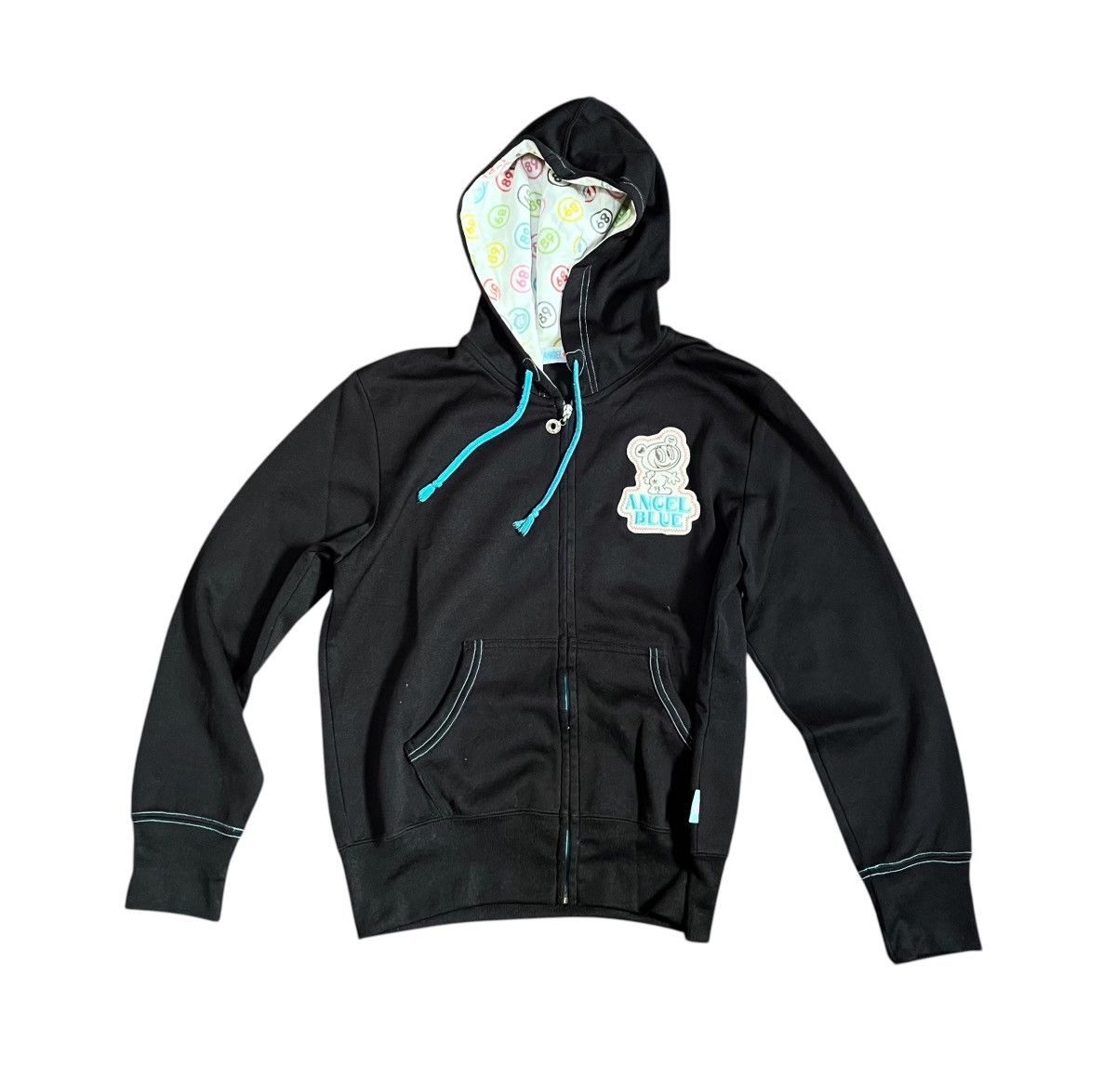 Angel Blue TAX FREE 🇺🇸 Vintage angel blue card game patched zip hoodie Size US M / EU 48-50 / 2 - 7 Thumbnail