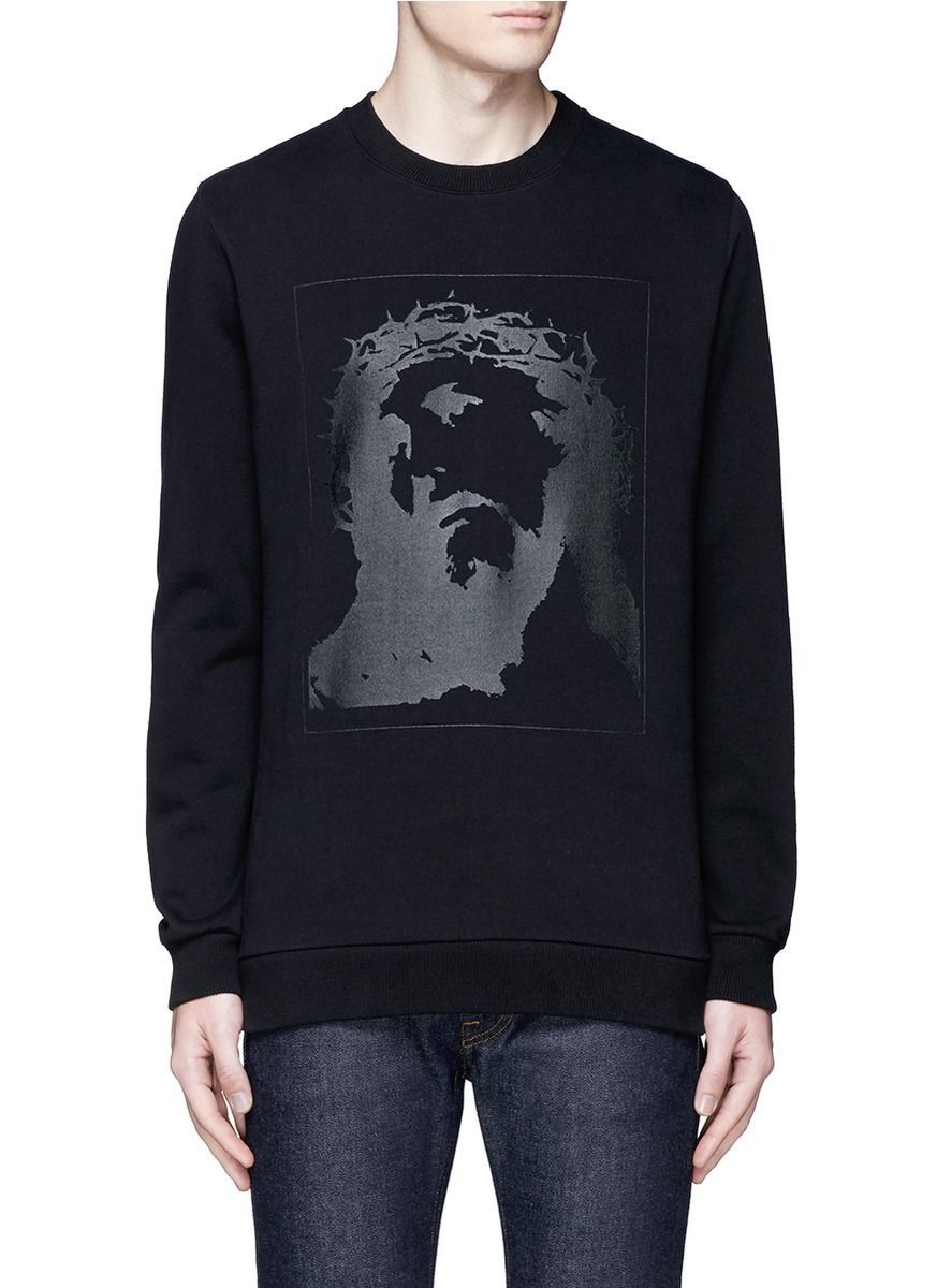 Givenchy Black Tonal Jesus Print Sweatshirt Size US XS / EU 42 / 0 - 2 Thumbnail