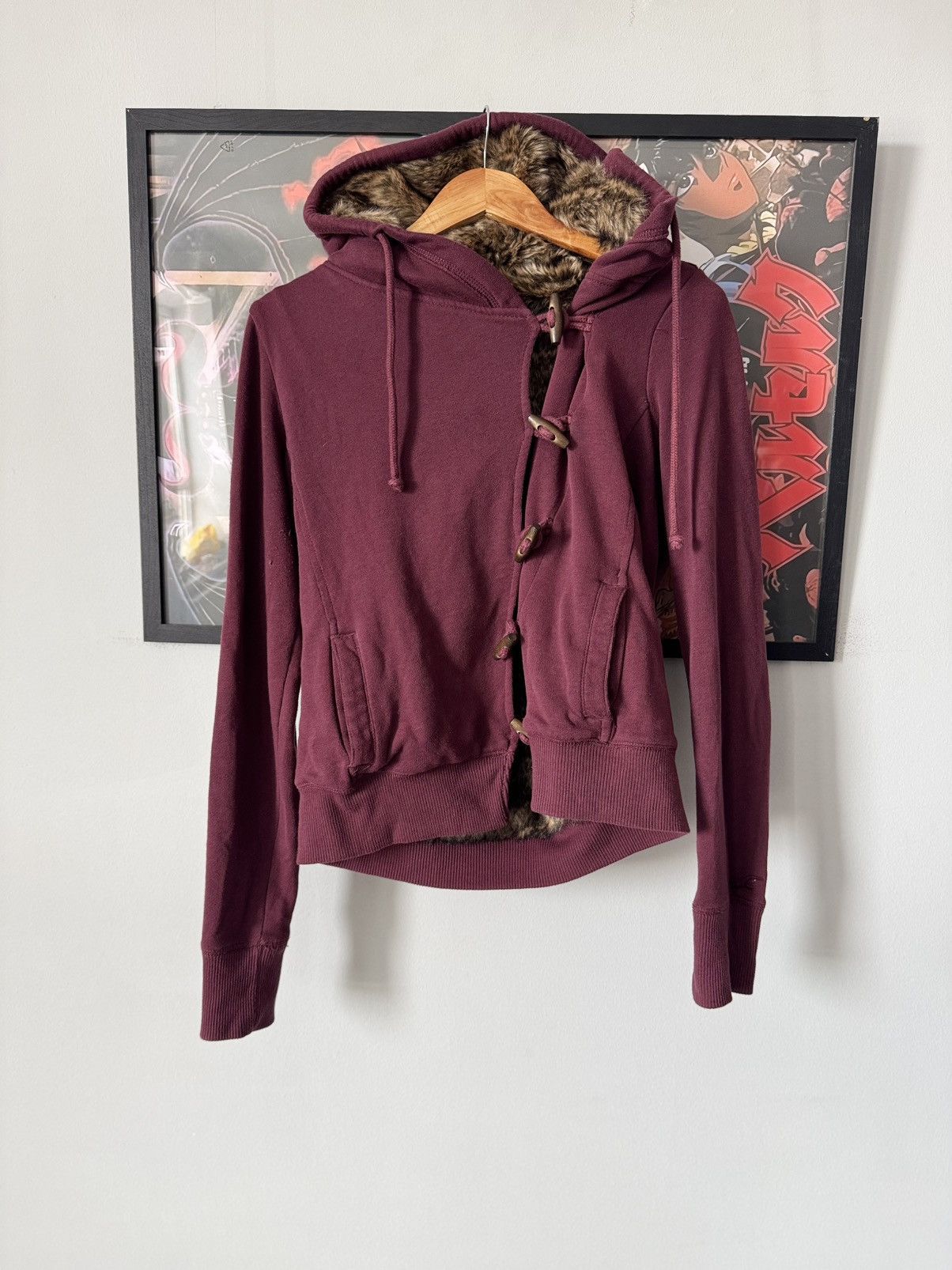Hollister Hollister California VTG 2000s faux fur zip up hoodie jacket Size L / US 10 / IT 46 - 1 Thumbnail