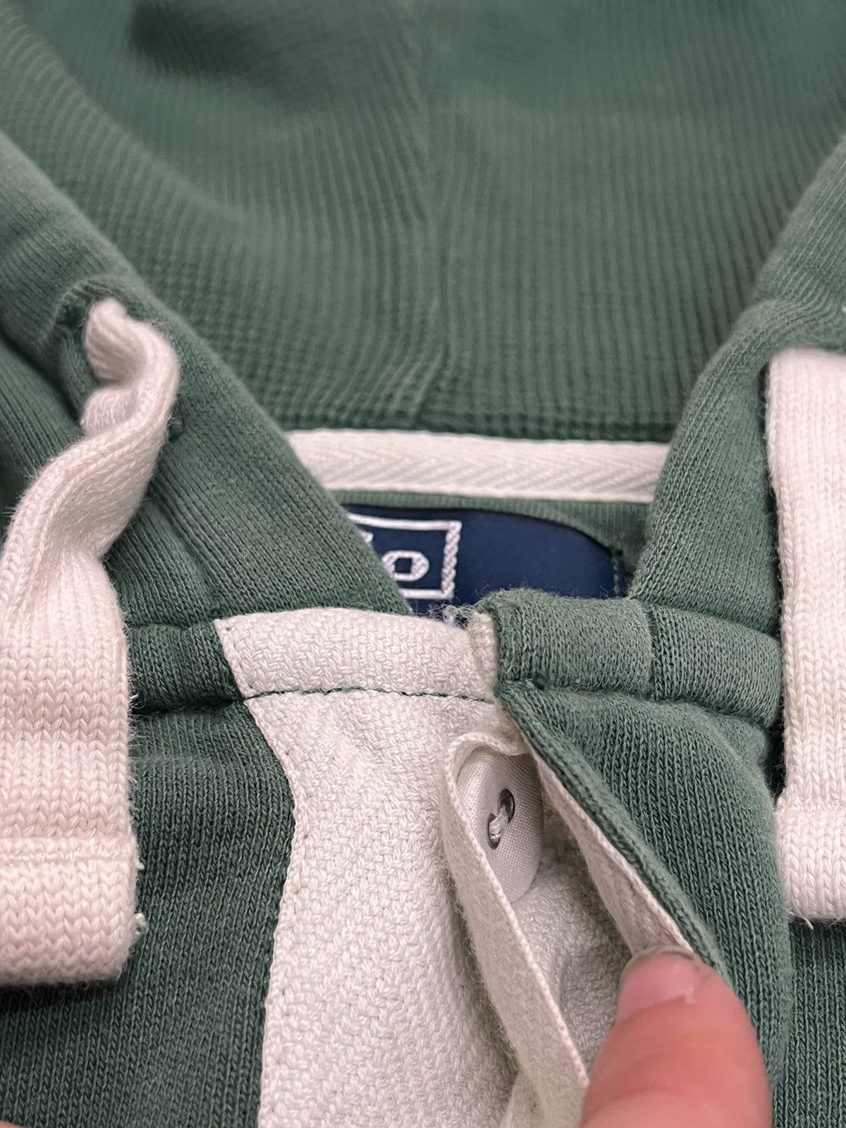 Polo Ralph Lauren × Vintage Polo Ralph Lauren vintage earth tone green thermal hoodie Size US L / EU 52-54 / 3 - 7 Thumbnail