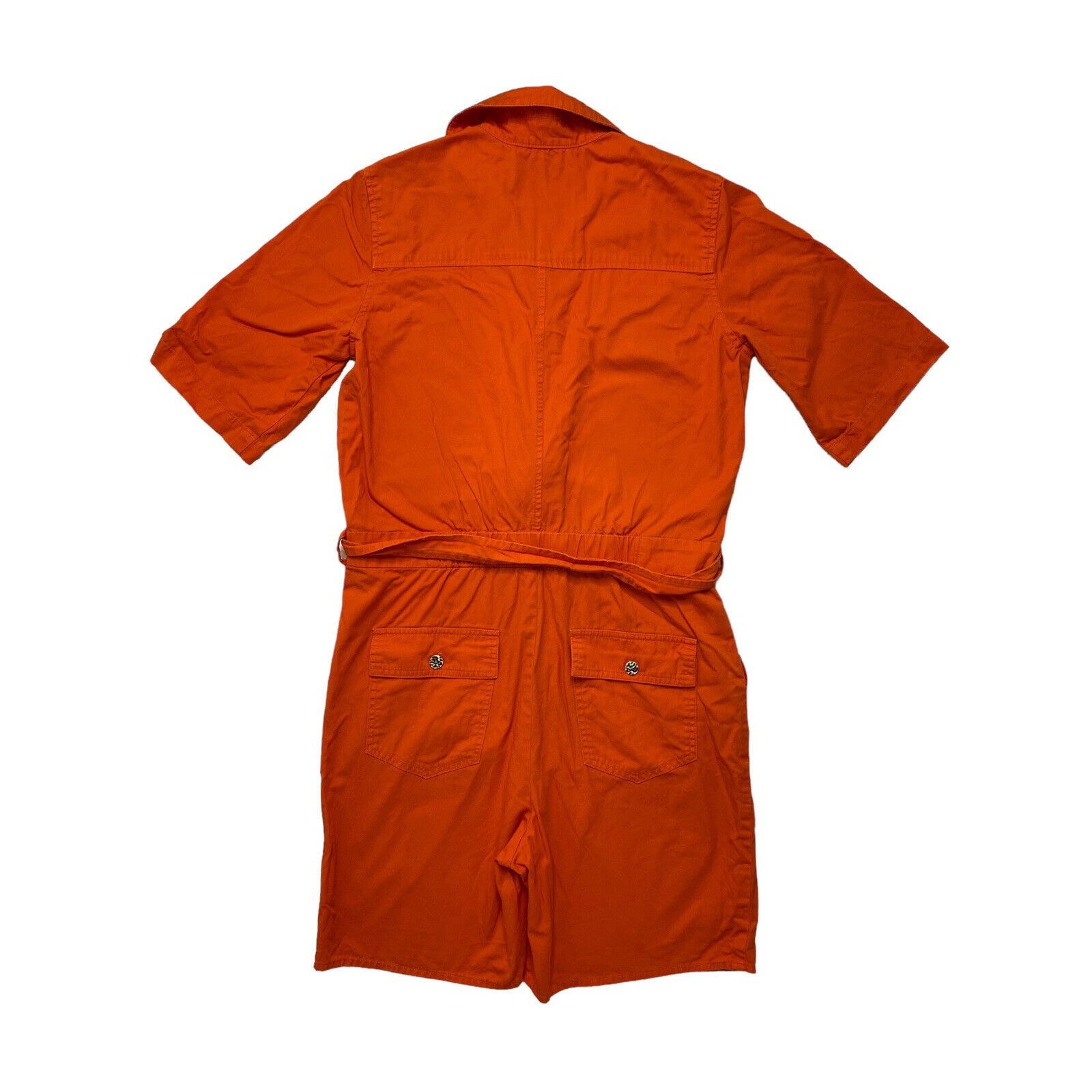 Le Superbe LE SUPERBE Kelly Twill Romper In Neon Orange Size 4 Size 27" / US 4 / IT 40 - 2 Thumbnail