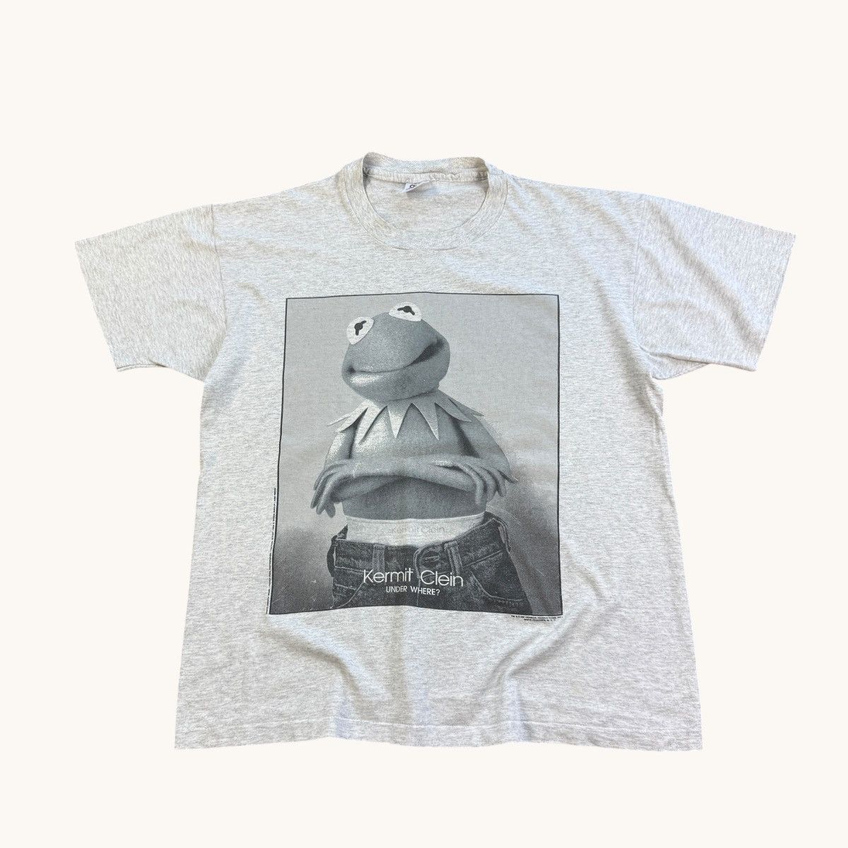 Kermit , Vintage 90s Kermit Clein Muppets CK Tee XL Anvil