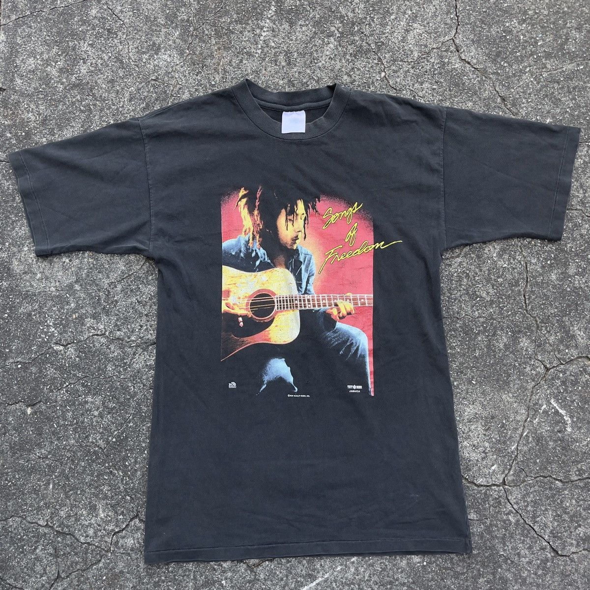 Bob Marley × Vintage Vintage 90s BOB MARLEY SONGS OF FREEDOM Single Stitch Shirt Size US XL / EU 56 / 4 - 1 Thumbnail